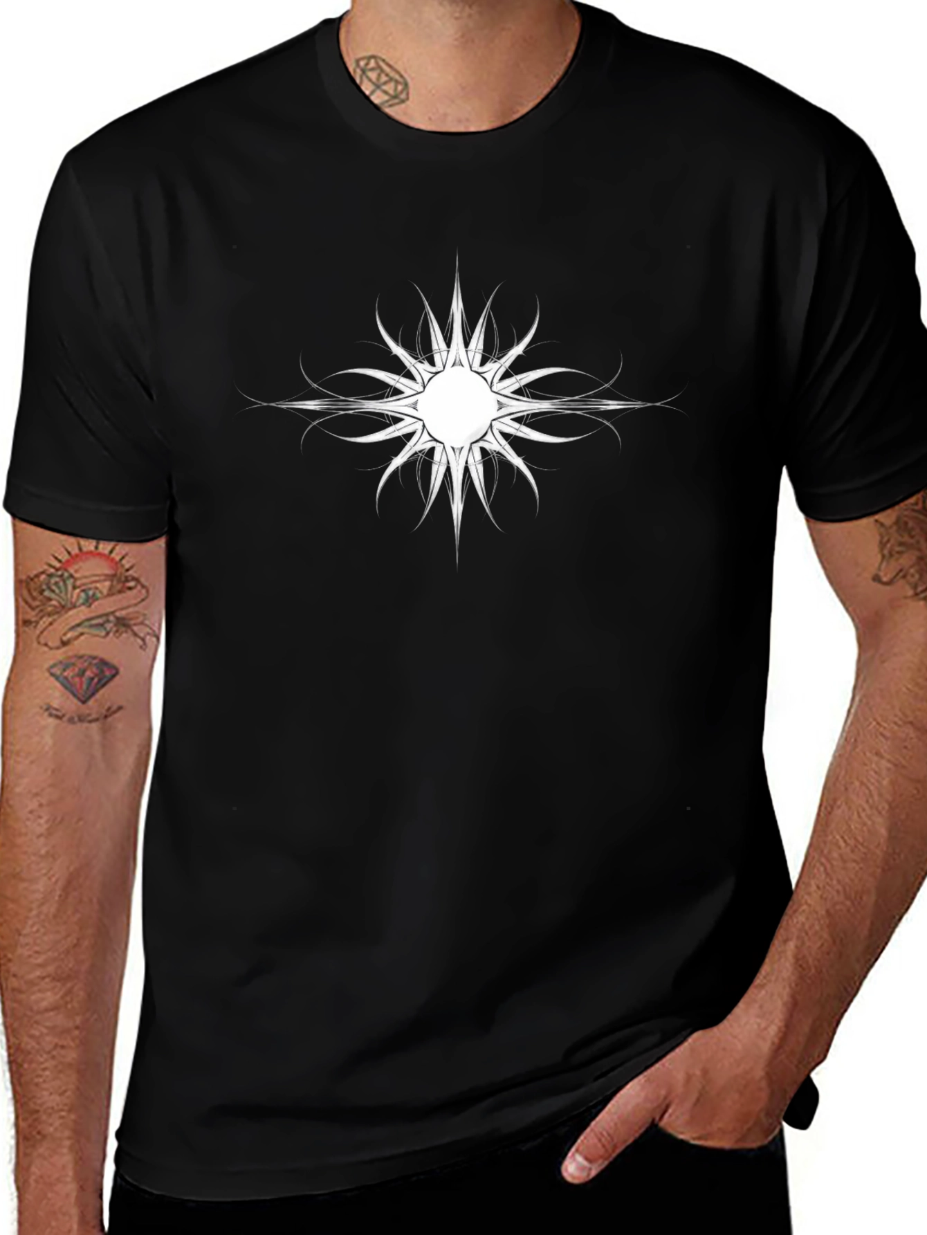 Unique Graphic Print Black T-Shirt for Men