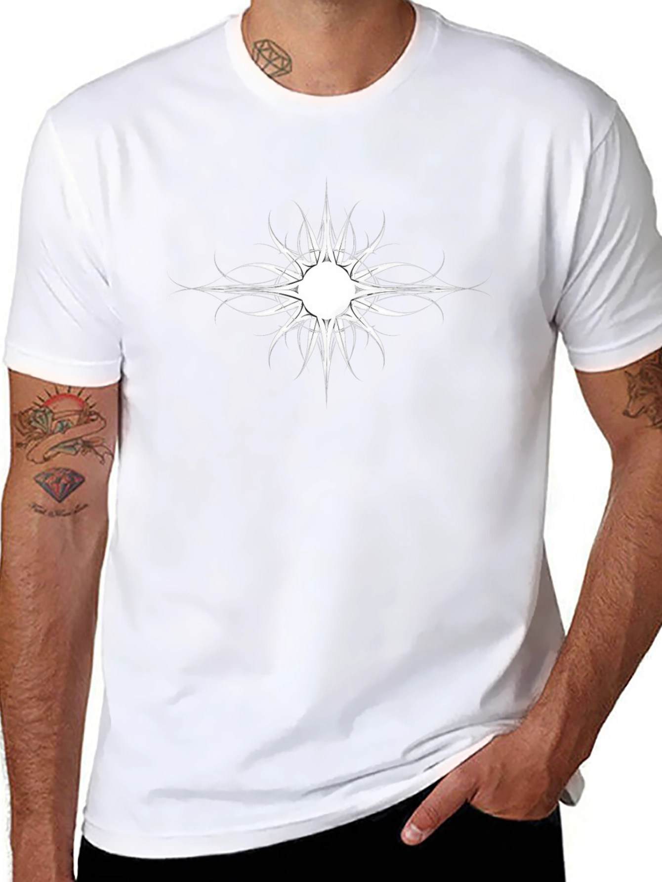 Unique Graphic Print Black T-Shirt for Men