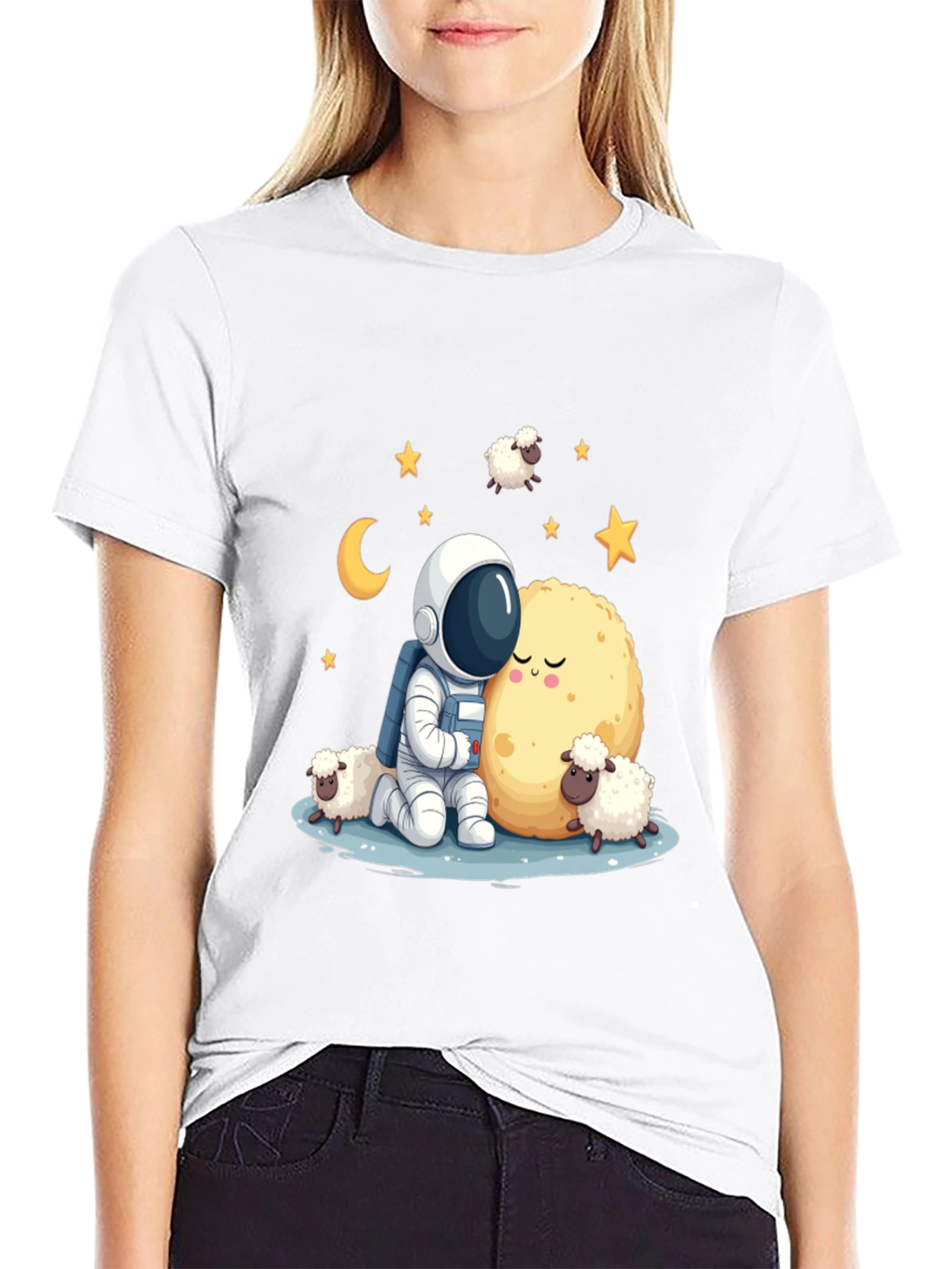 Astronaut Sheep Moon Graphic Tee