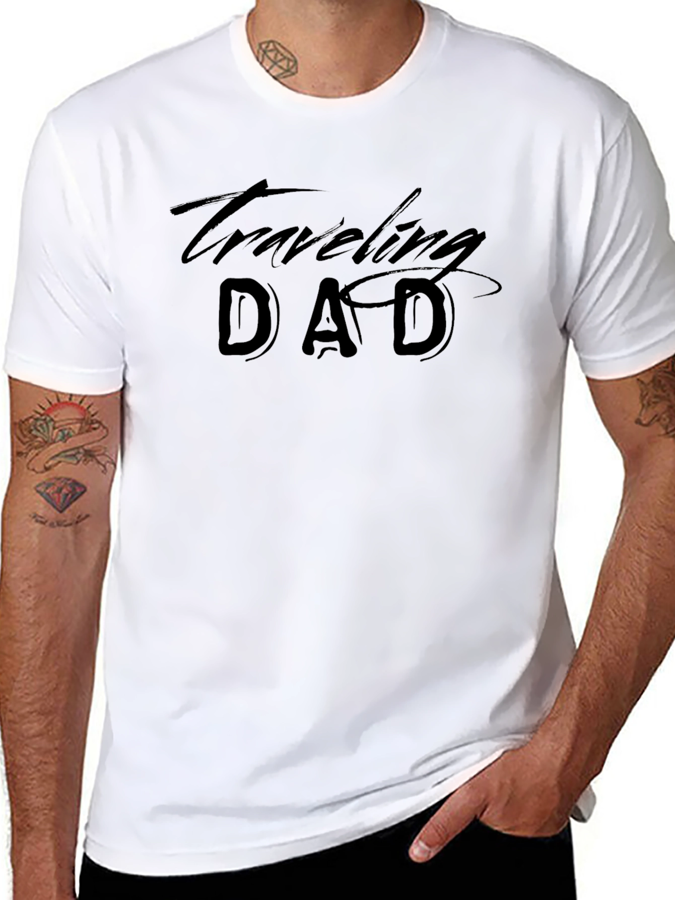 Traveling Dad T-Shirt - Black Casual Tee