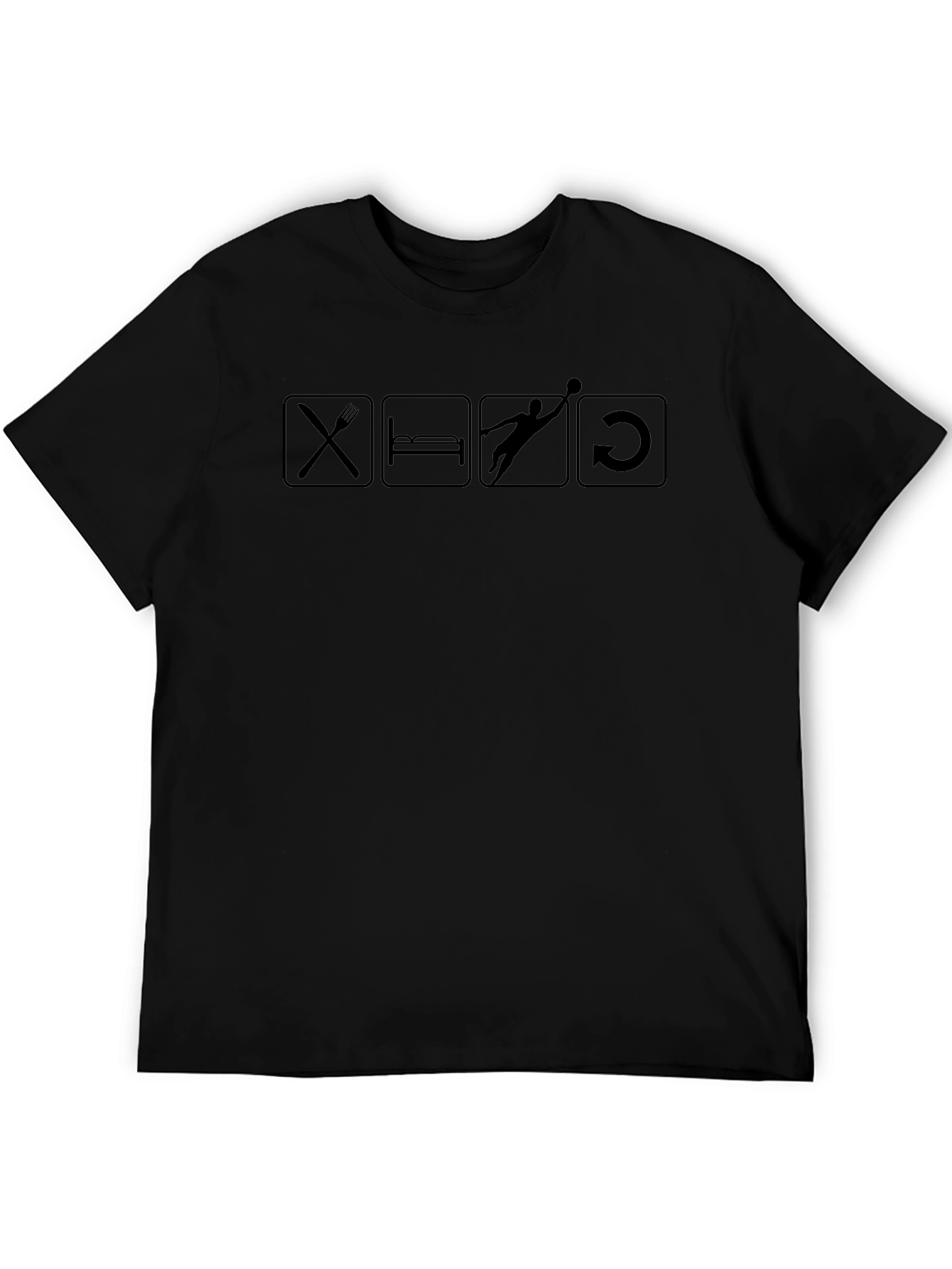 Eat Sleep Dunk Repeat Black Graphic T-Shirt