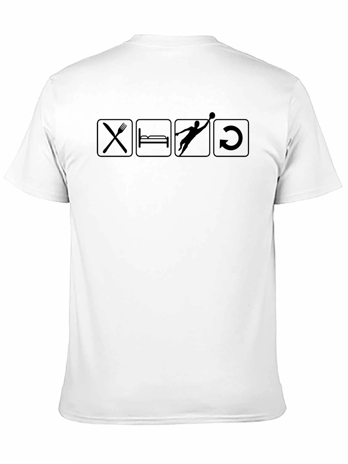 Eat Sleep Dunk Repeat Black Graphic T-Shirt