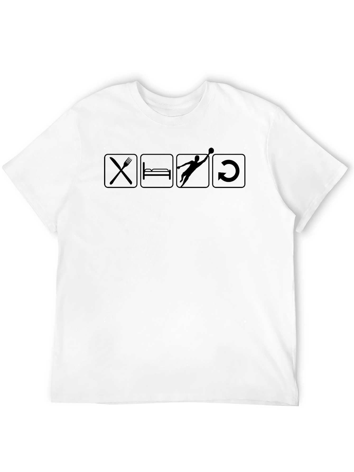 Eat Sleep Dunk Repeat Black Graphic T-Shirt