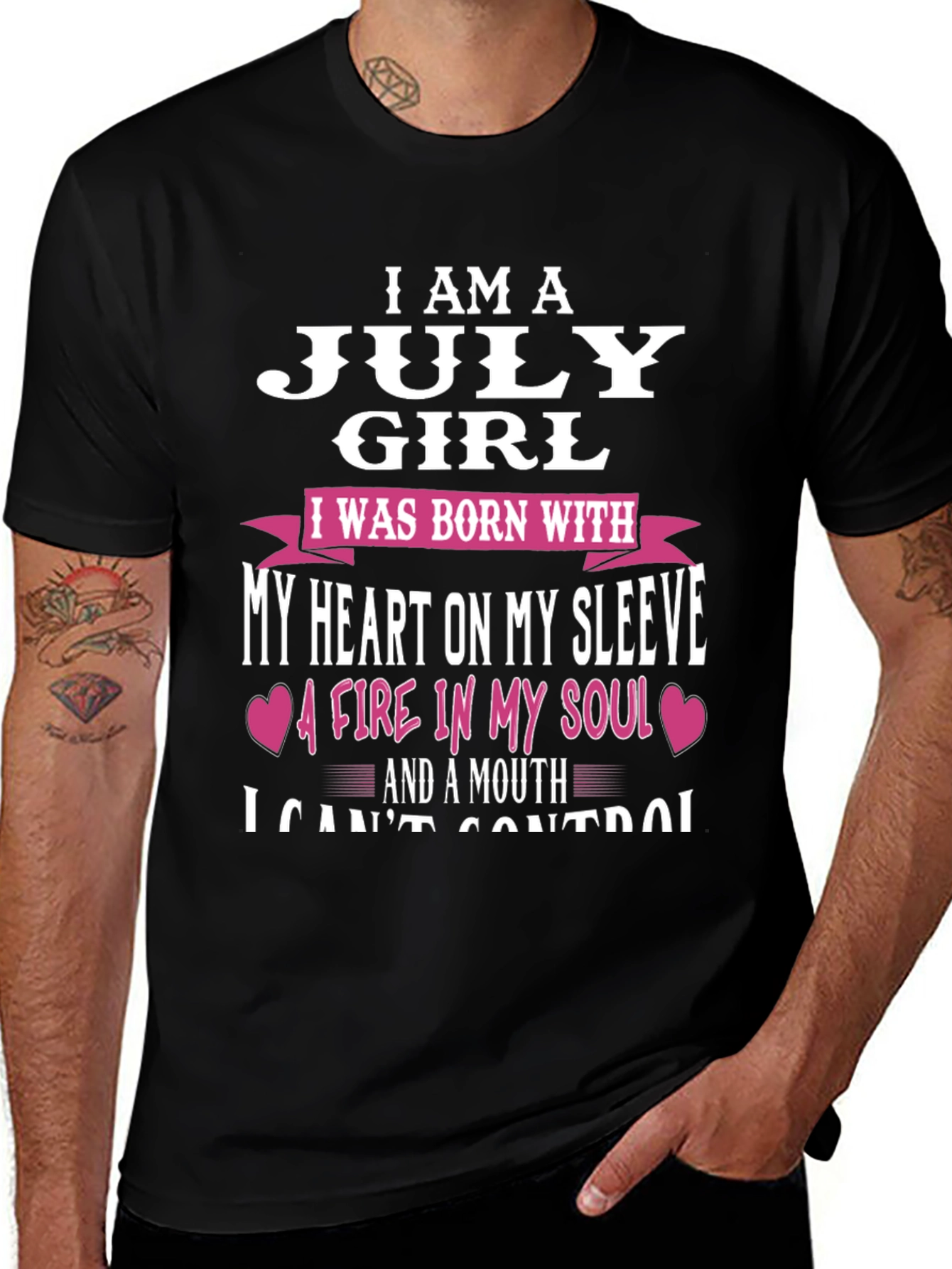July Girl T-Shirt: Heart on Sleeve Fire in Soul