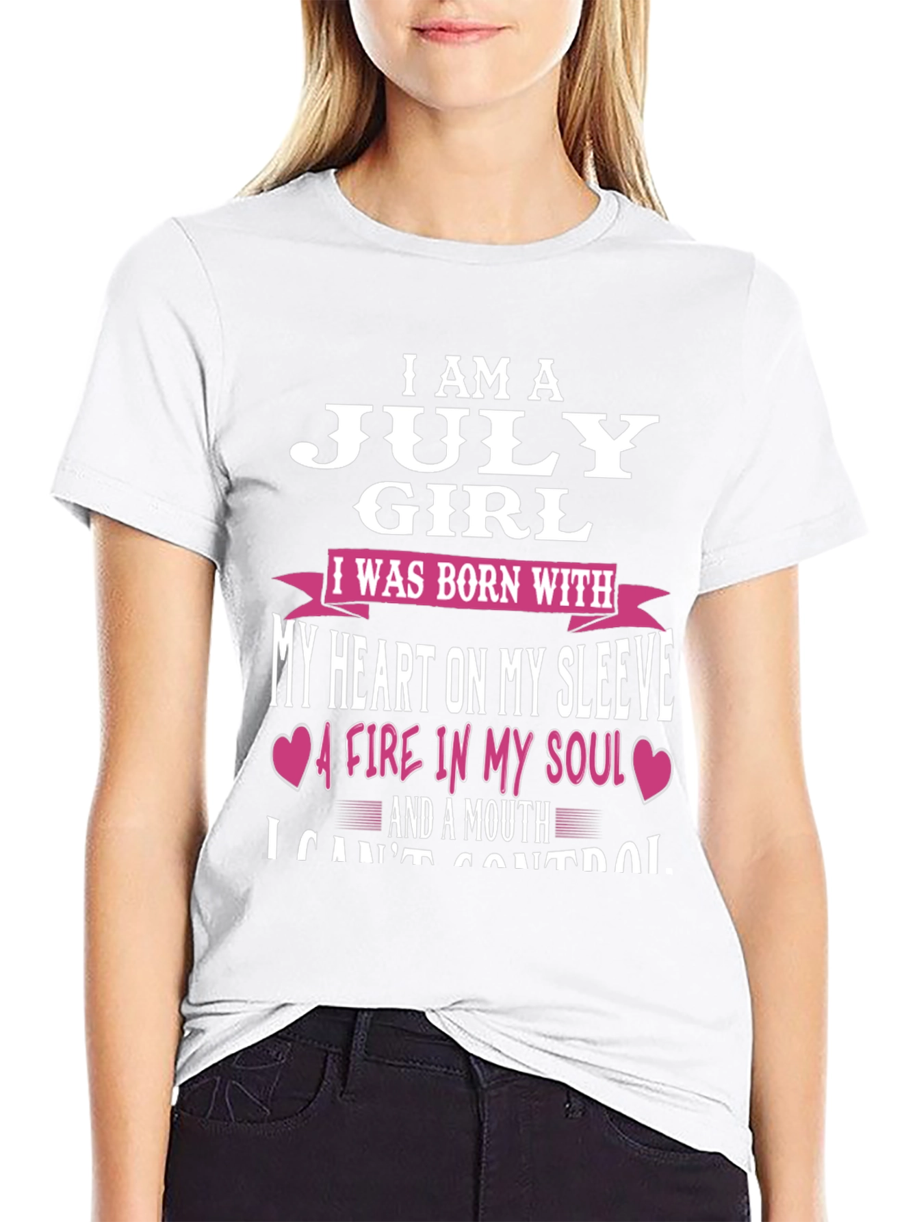 July Girl T-Shirt: Heart on Sleeve Fire in Soul