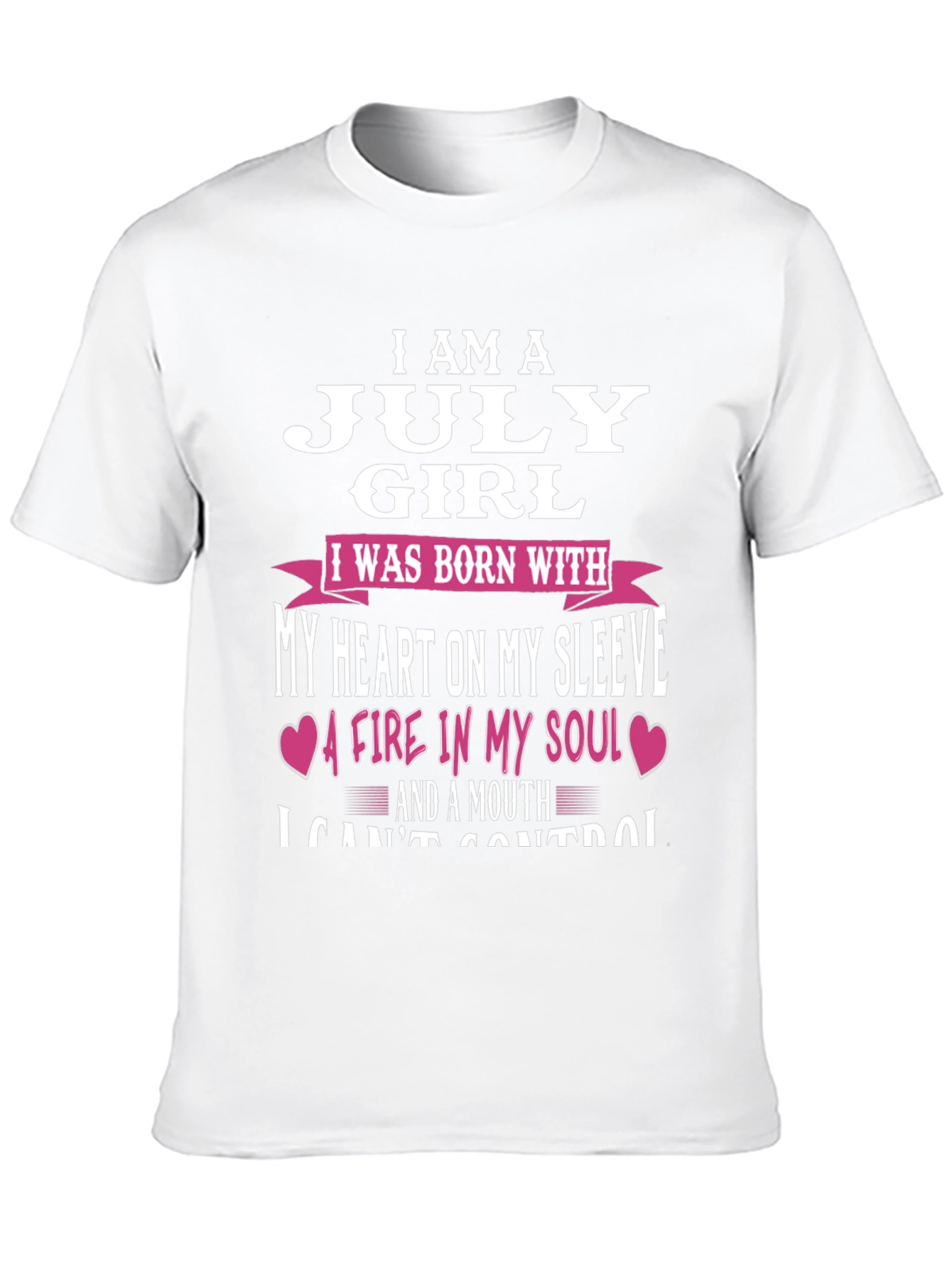 July Girl T-Shirt: Heart on Sleeve Fire in Soul