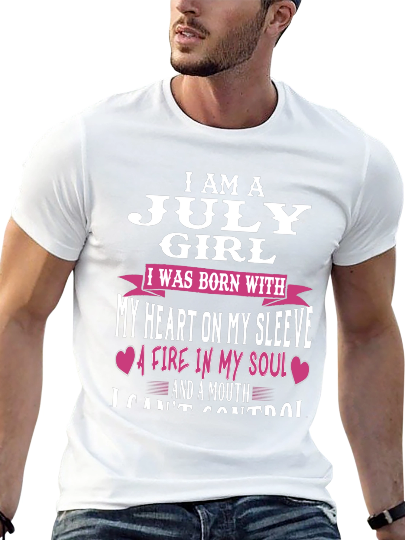 July Girl T-Shirt: Heart on Sleeve Fire in Soul