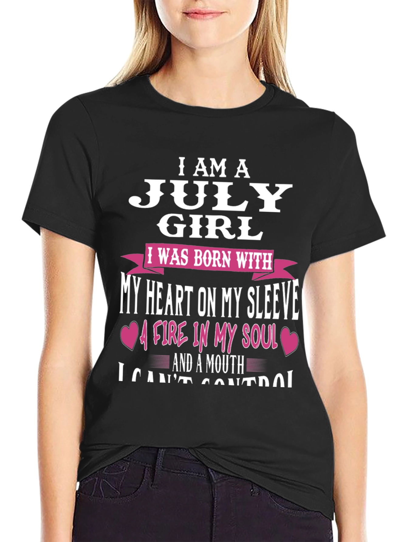 July Girl T-Shirt: Heart on Sleeve Fire in Soul