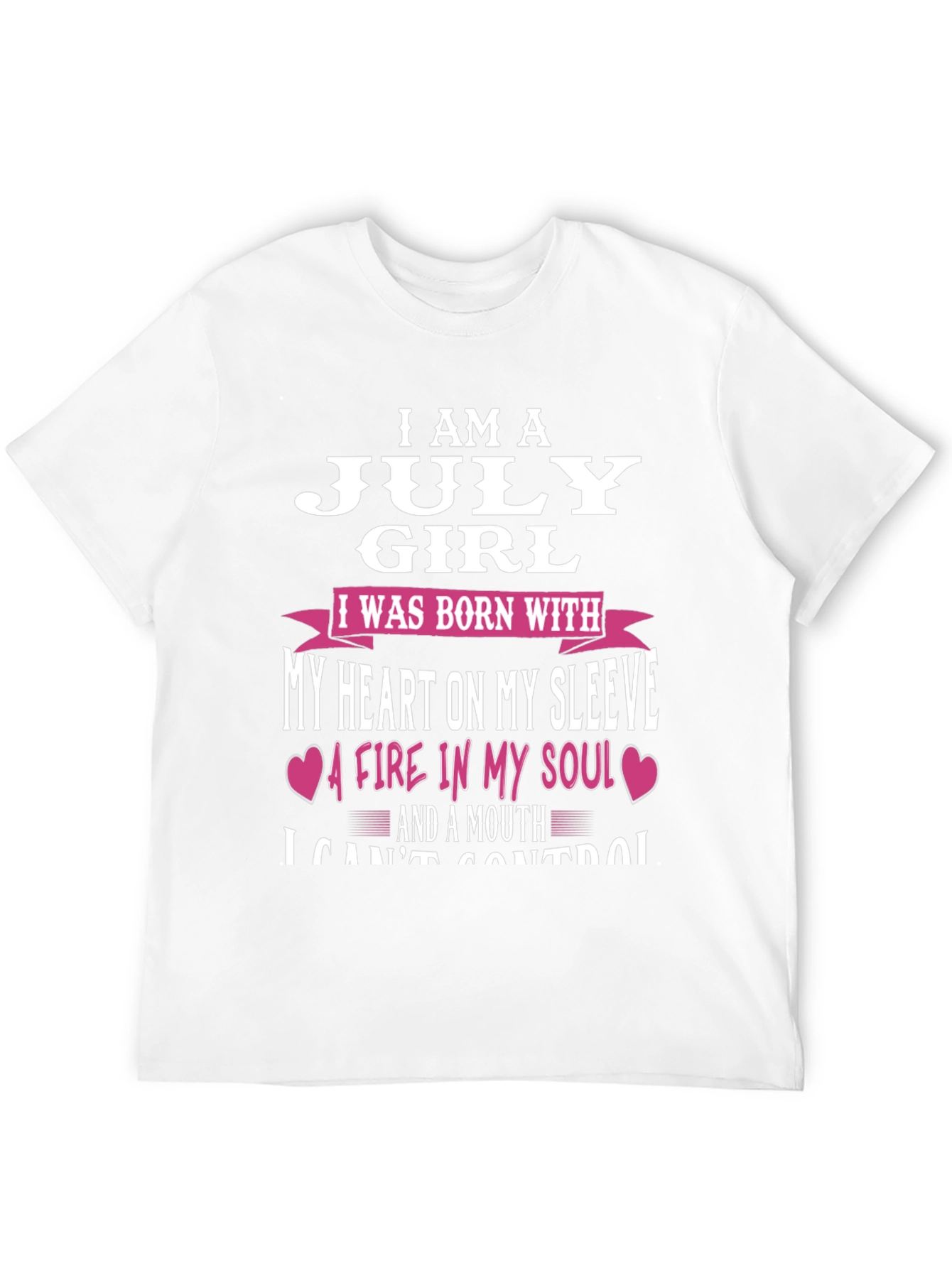 July Girl T-Shirt: Heart on Sleeve Fire in Soul