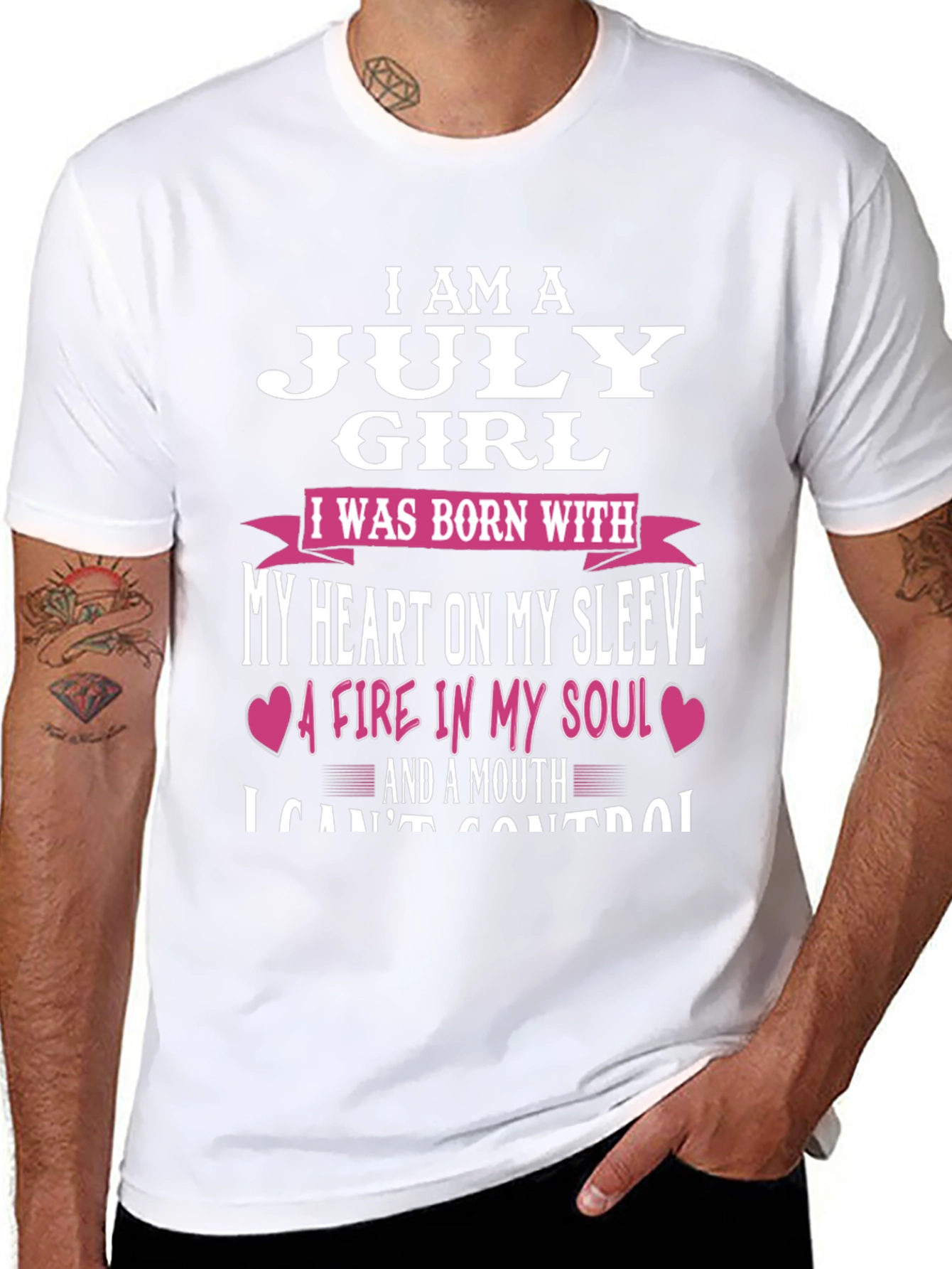 July Girl T-Shirt: Heart on Sleeve Fire in Soul