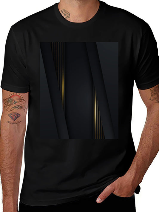 Elegant Black & Gold Abstract Design Tee