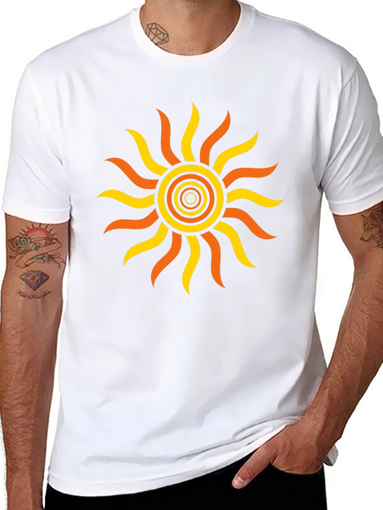 Sunburst Graphic Tee - Mens Black T-Shirt