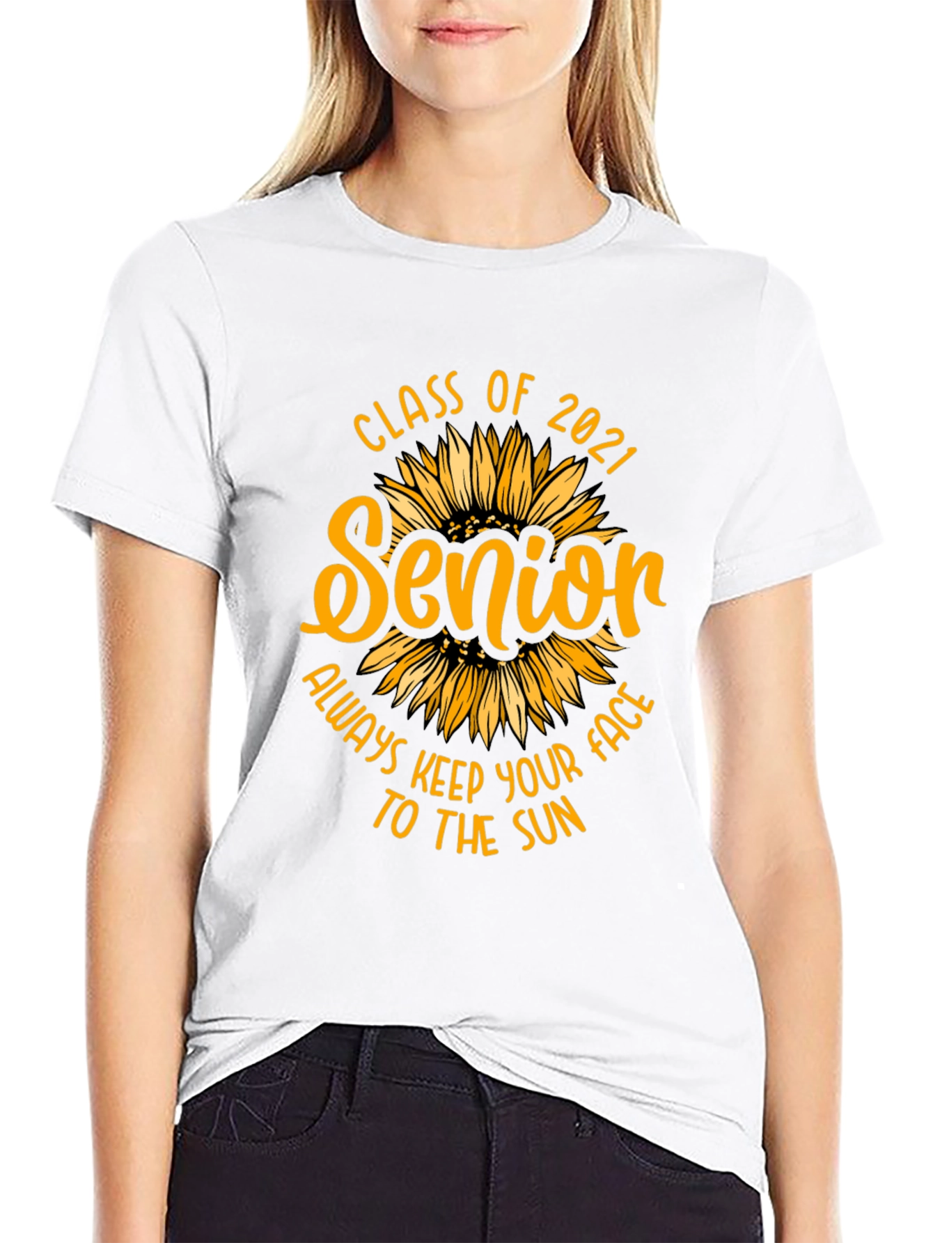 Senior 2021 Sunflower Graphic T-Shirt