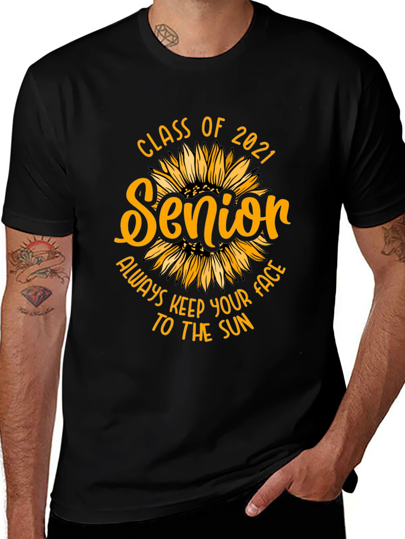 Senior 2021 Sunflower Graphic T-Shirt