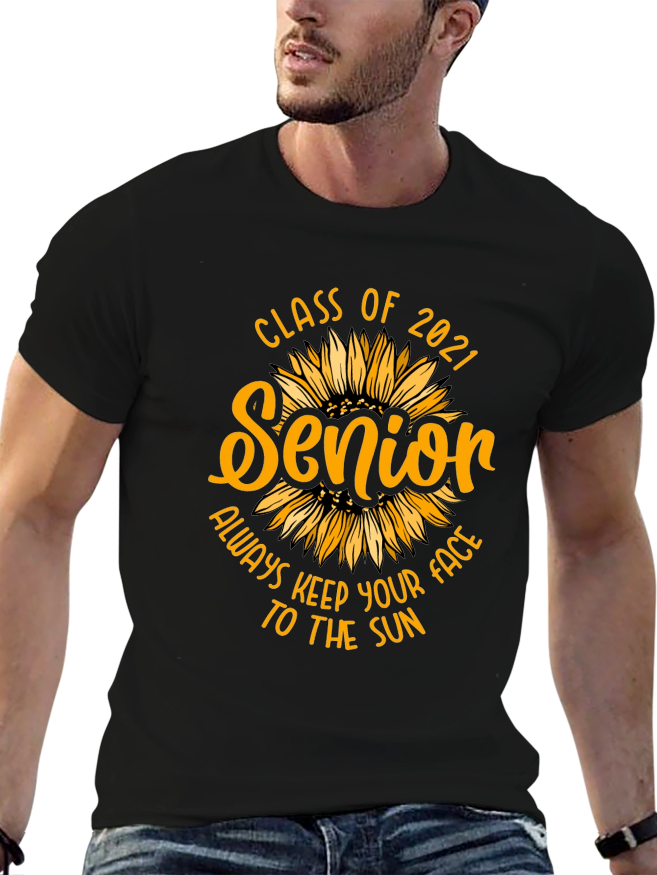 Senior 2021 Sunflower Graphic T-Shirt