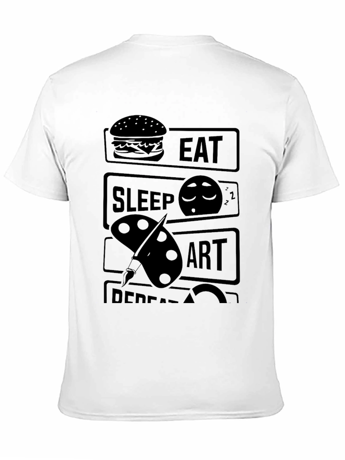 Eat Sleep Art Repeat Black Graphic T-Shirt