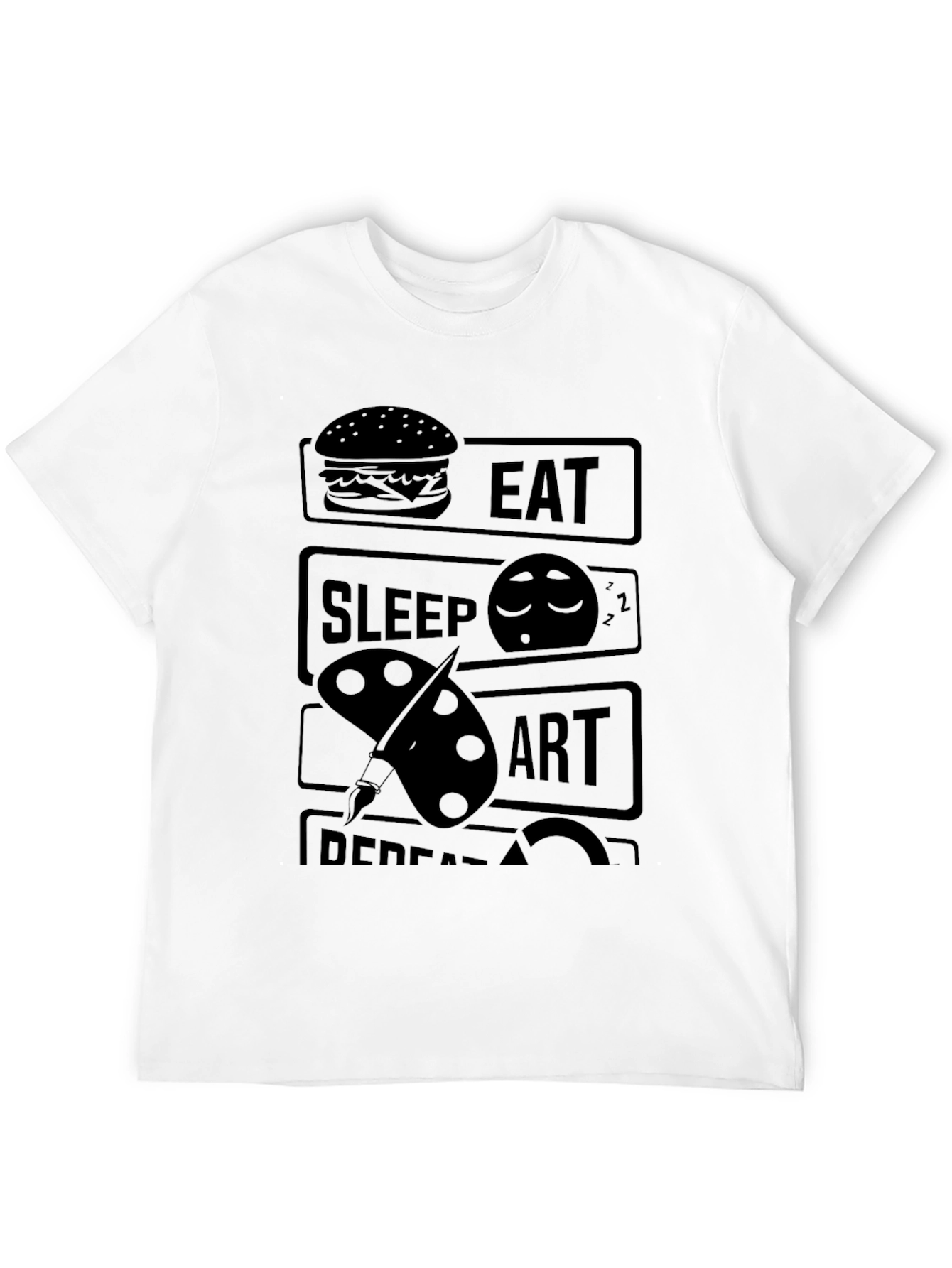 Eat Sleep Art Repeat Black Graphic T-Shirt