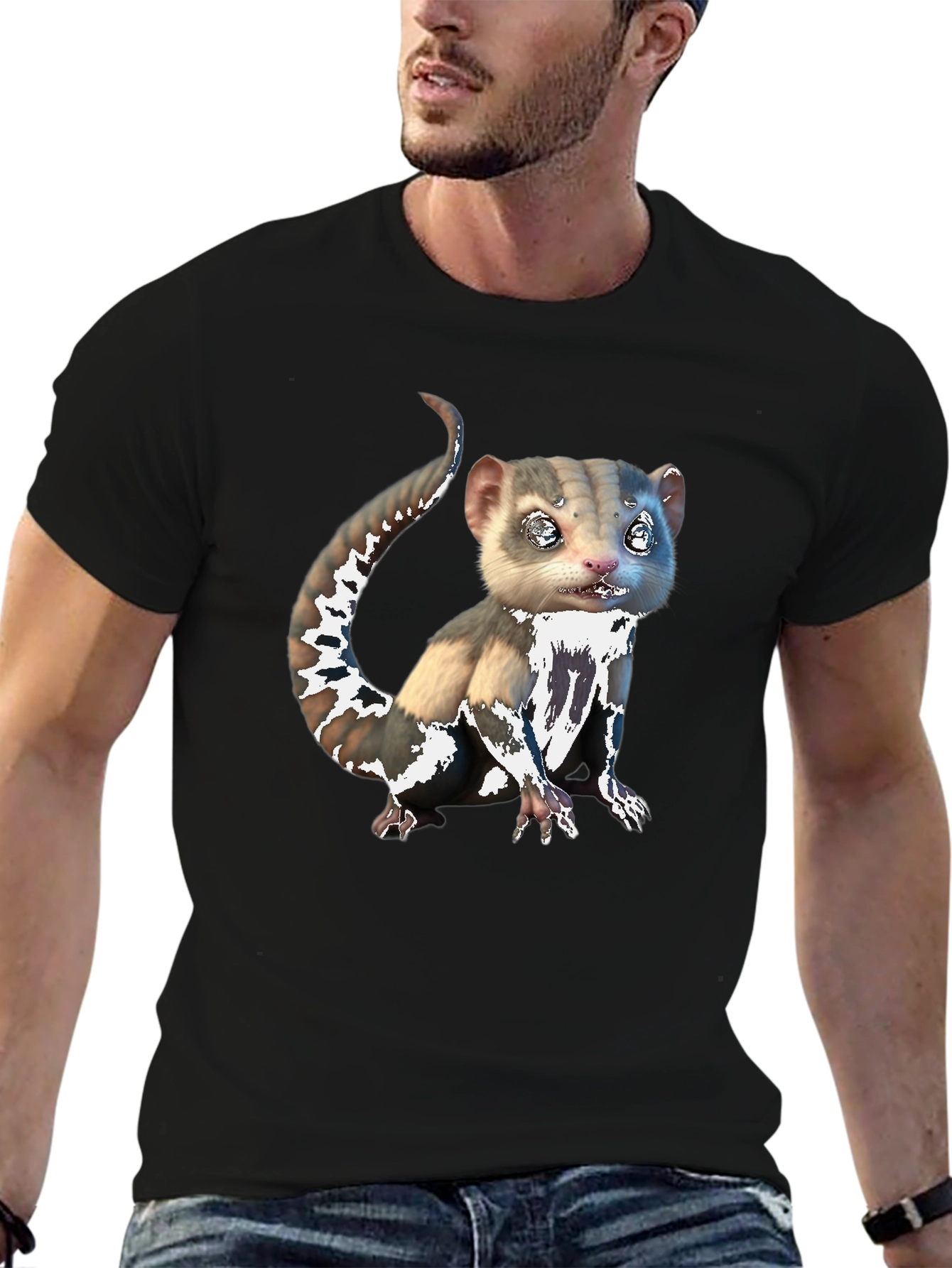 Cute Animal Graphic Tee - Unisex Black T-Shirt