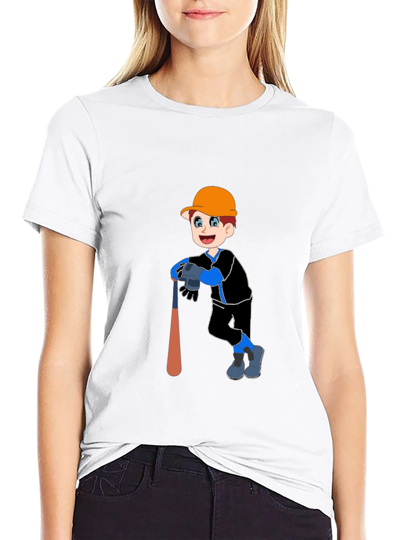 Boy Baseball Player Graphic T-Shirt