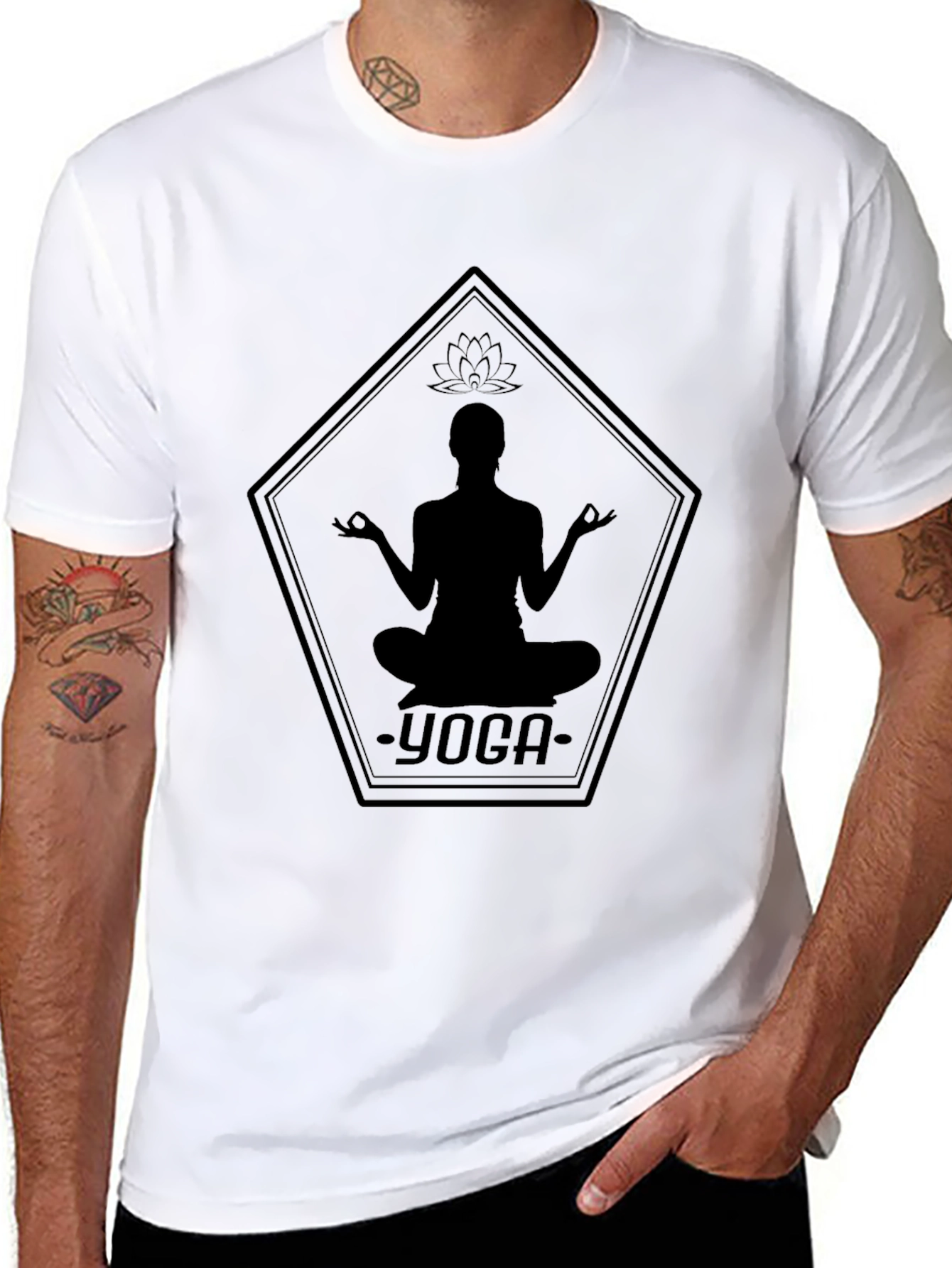 Yoga Silhouette Graphic Tee - Black