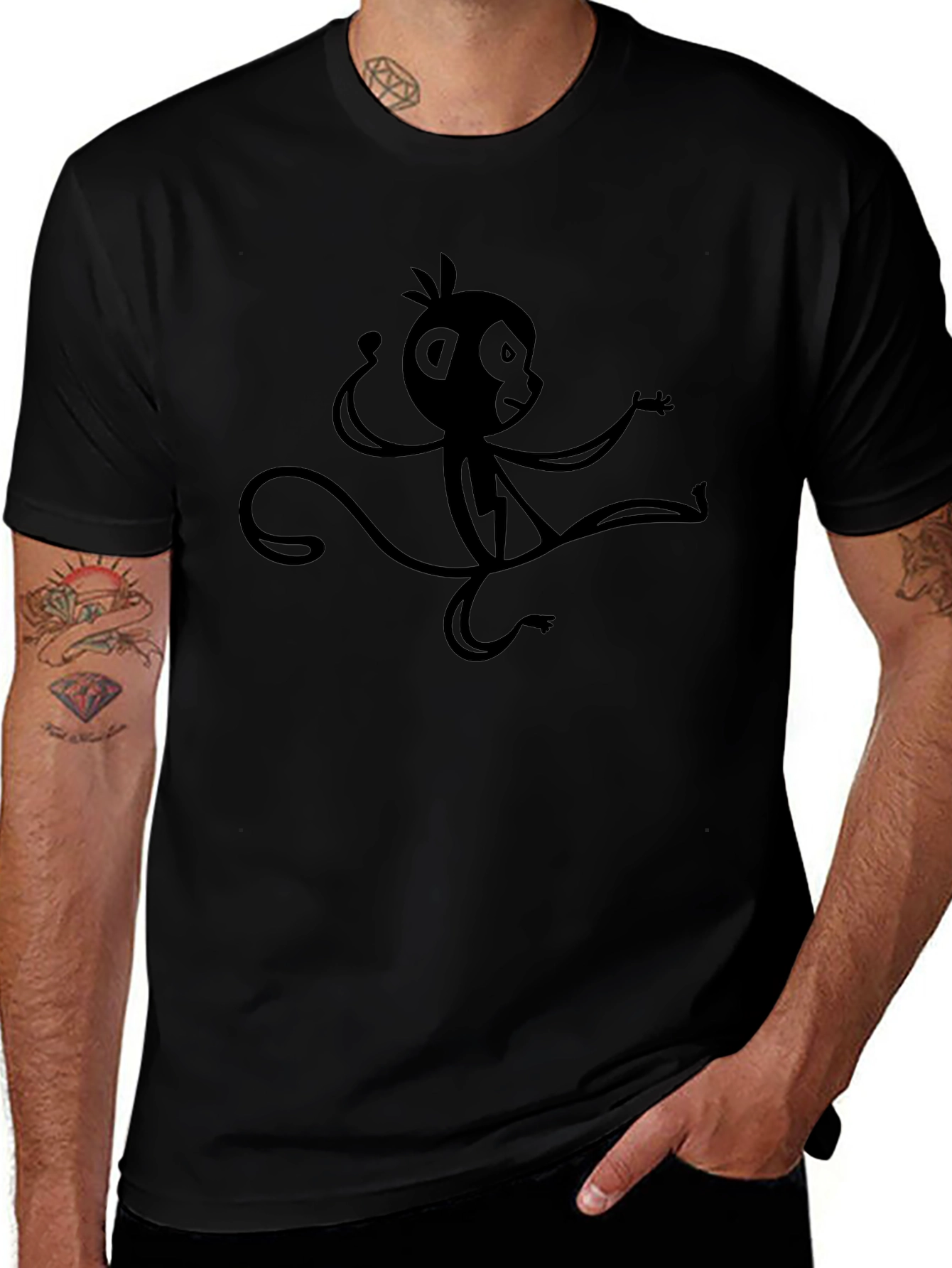 Black Monkey Graphic Tee - Funky & Unique Design