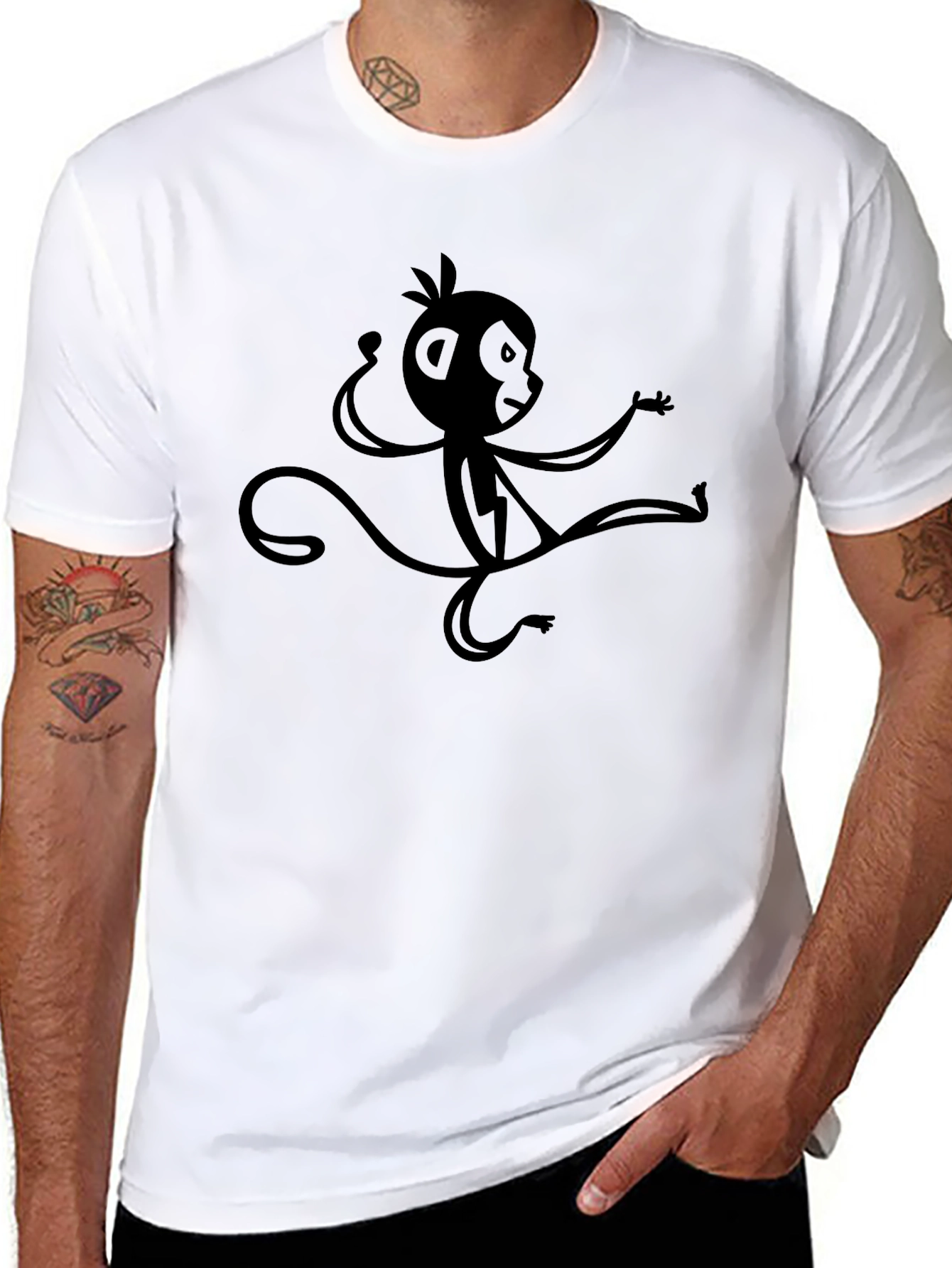 Black Monkey Graphic Tee - Funky & Unique Design
