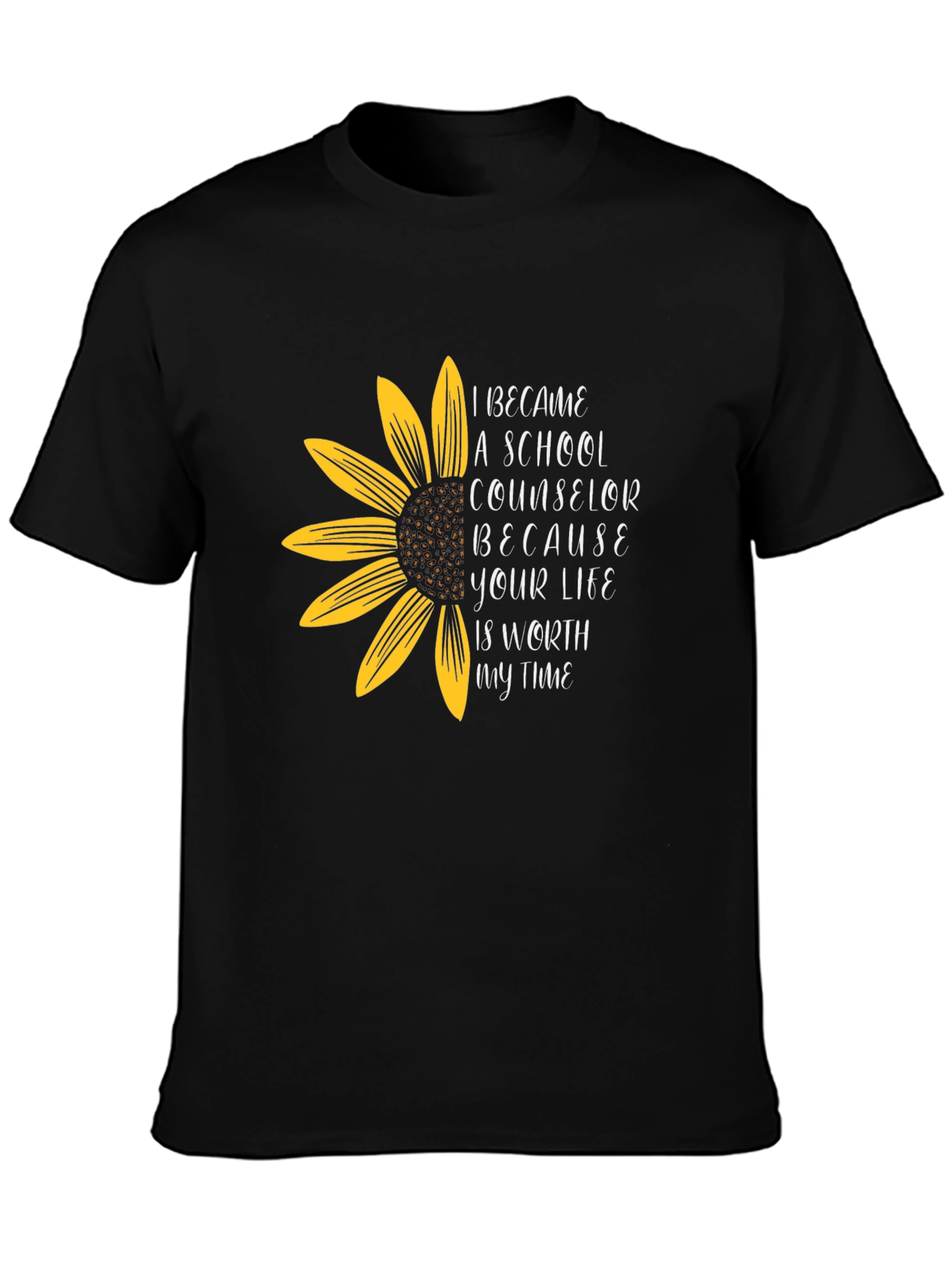 Sunflower School Counselor Graphic Tee - Black
