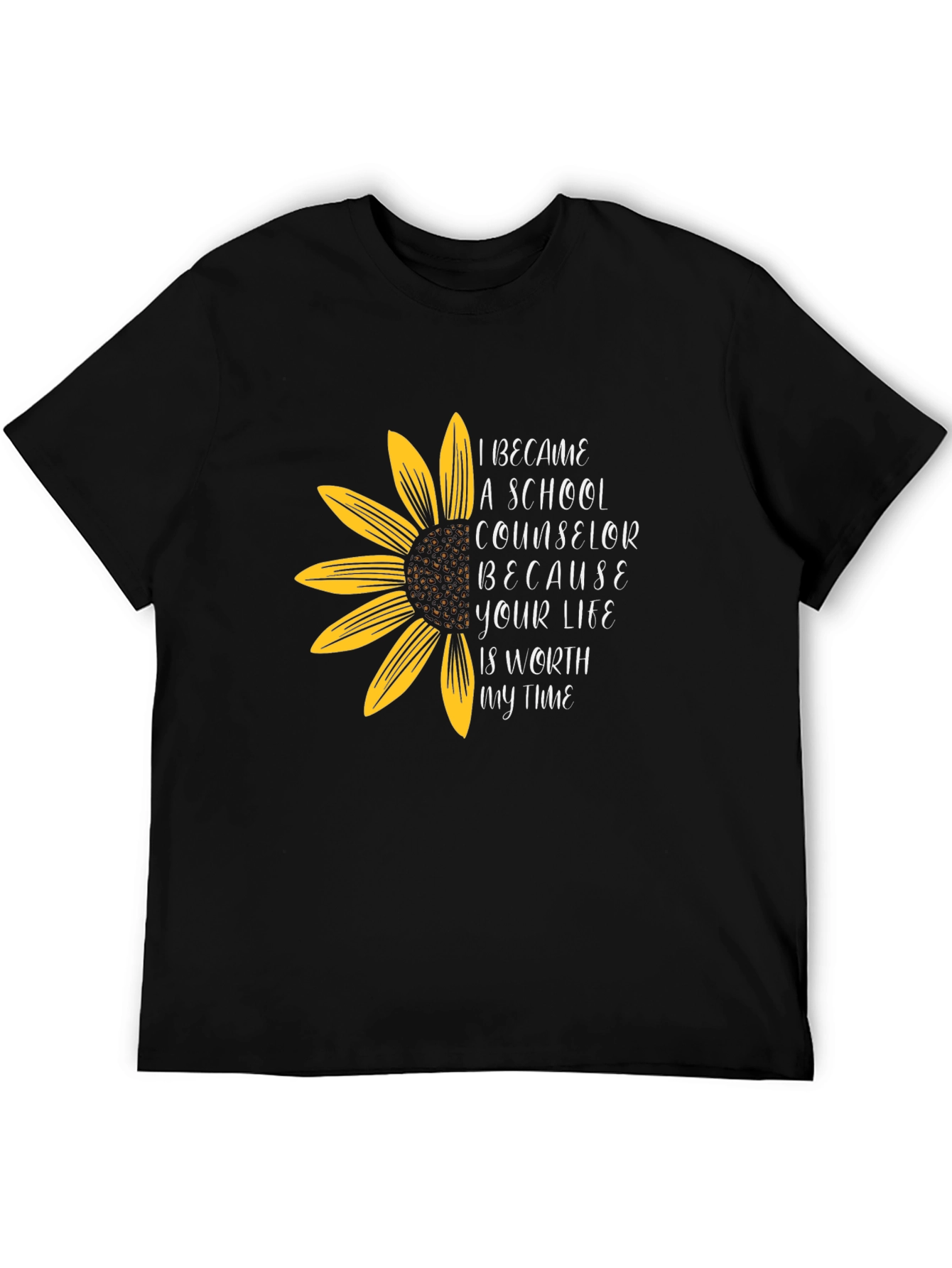 Sunflower School Counselor Graphic Tee - Black