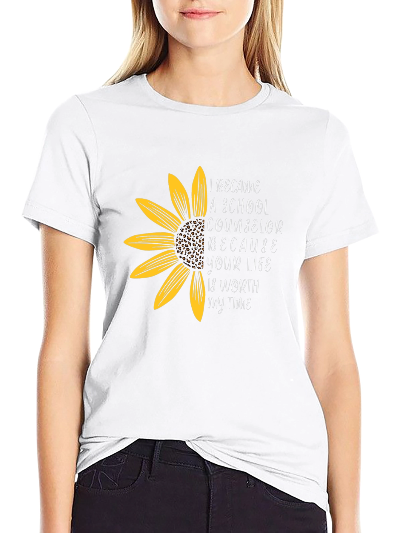 Sunflower School Counselor Graphic Tee - Black