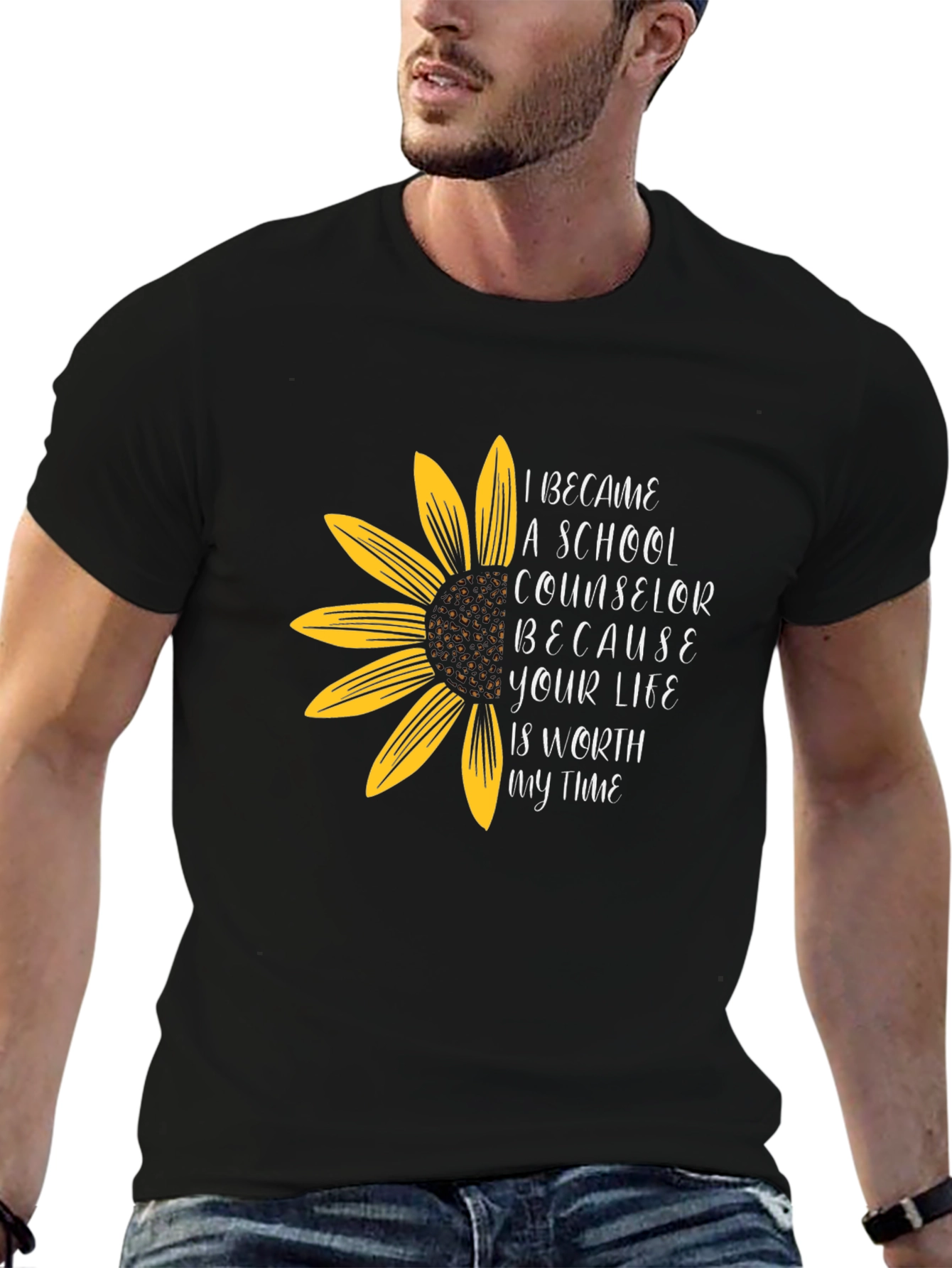 Sunflower School Counselor Graphic Tee - Black