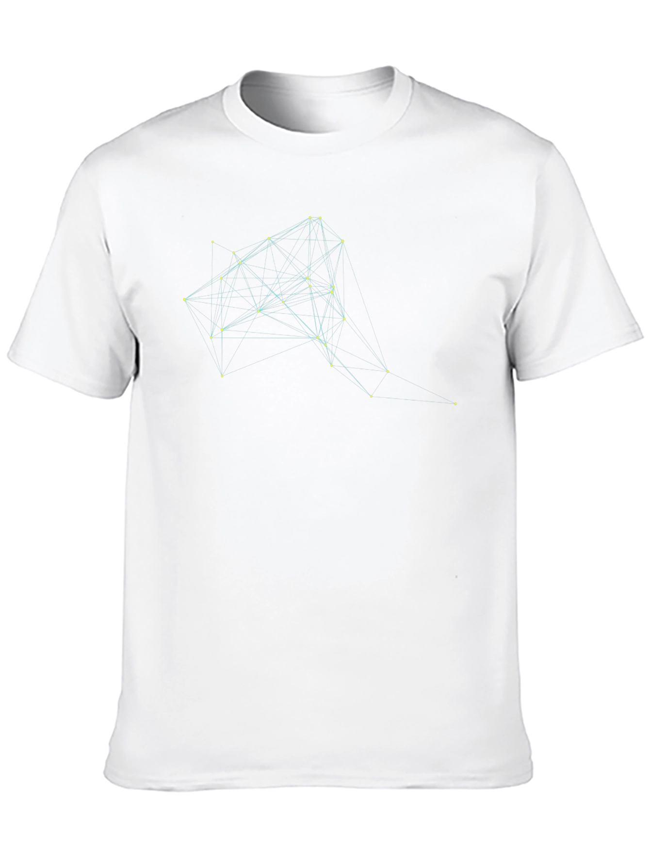 Geometric Line Art Black T-Shirt