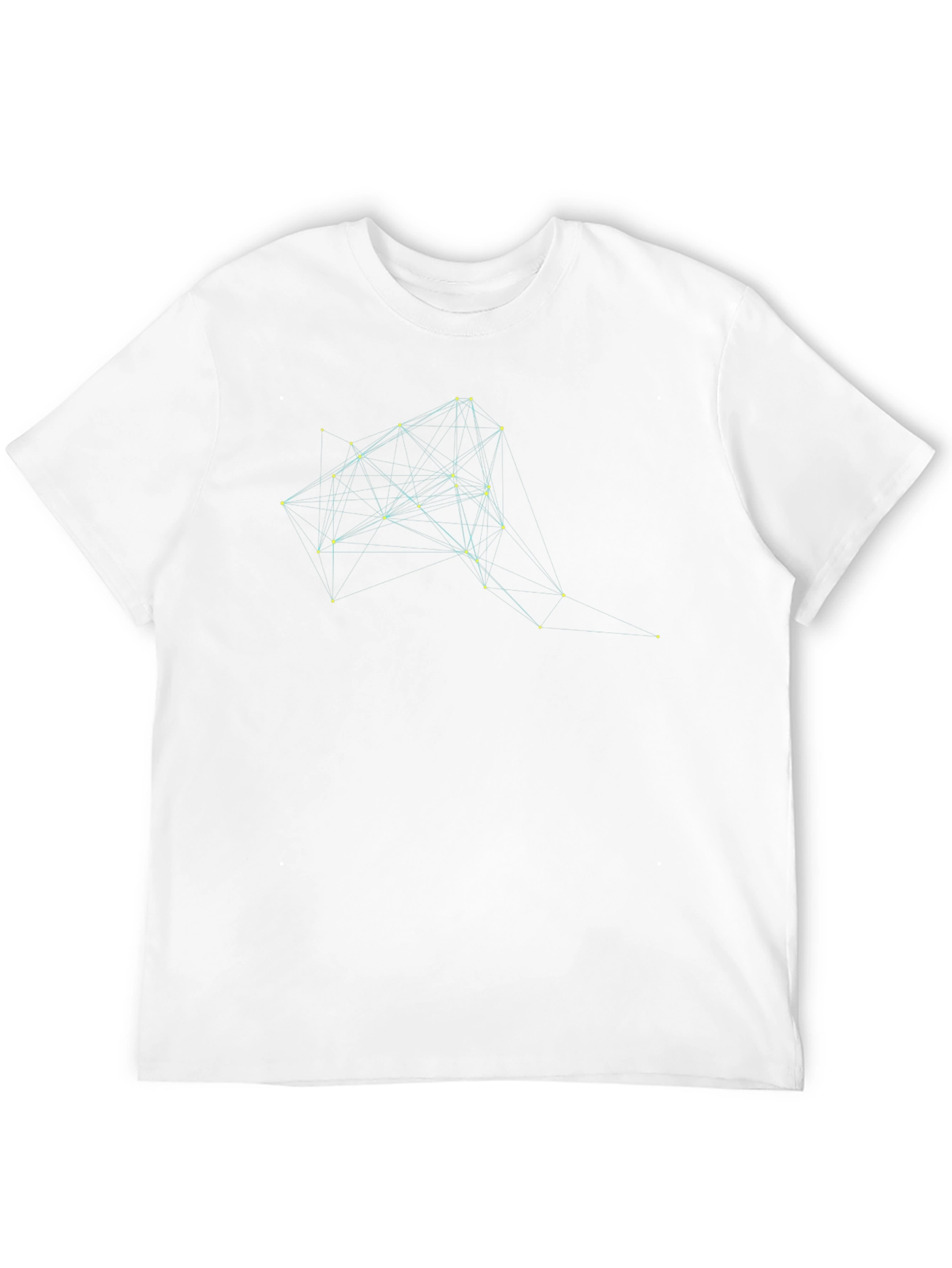 Geometric Line Art Black T-Shirt