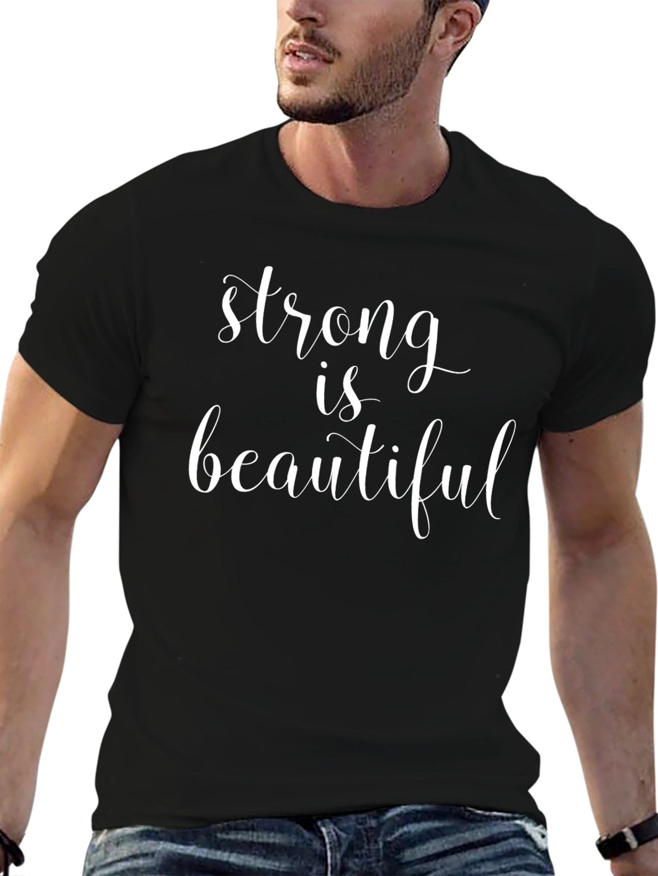 Strong is Beautiful Graphic Tee - Black