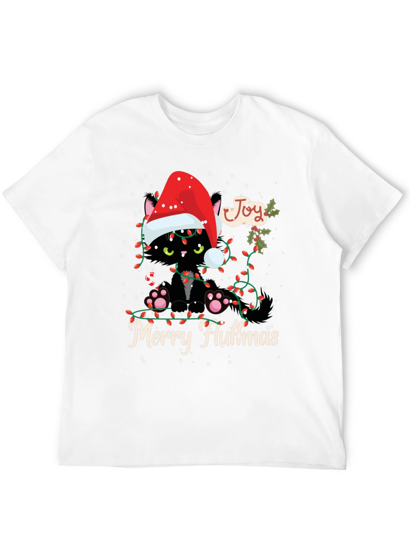 Merry Fluffmas Black Cat T-Shirt Holiday Gift