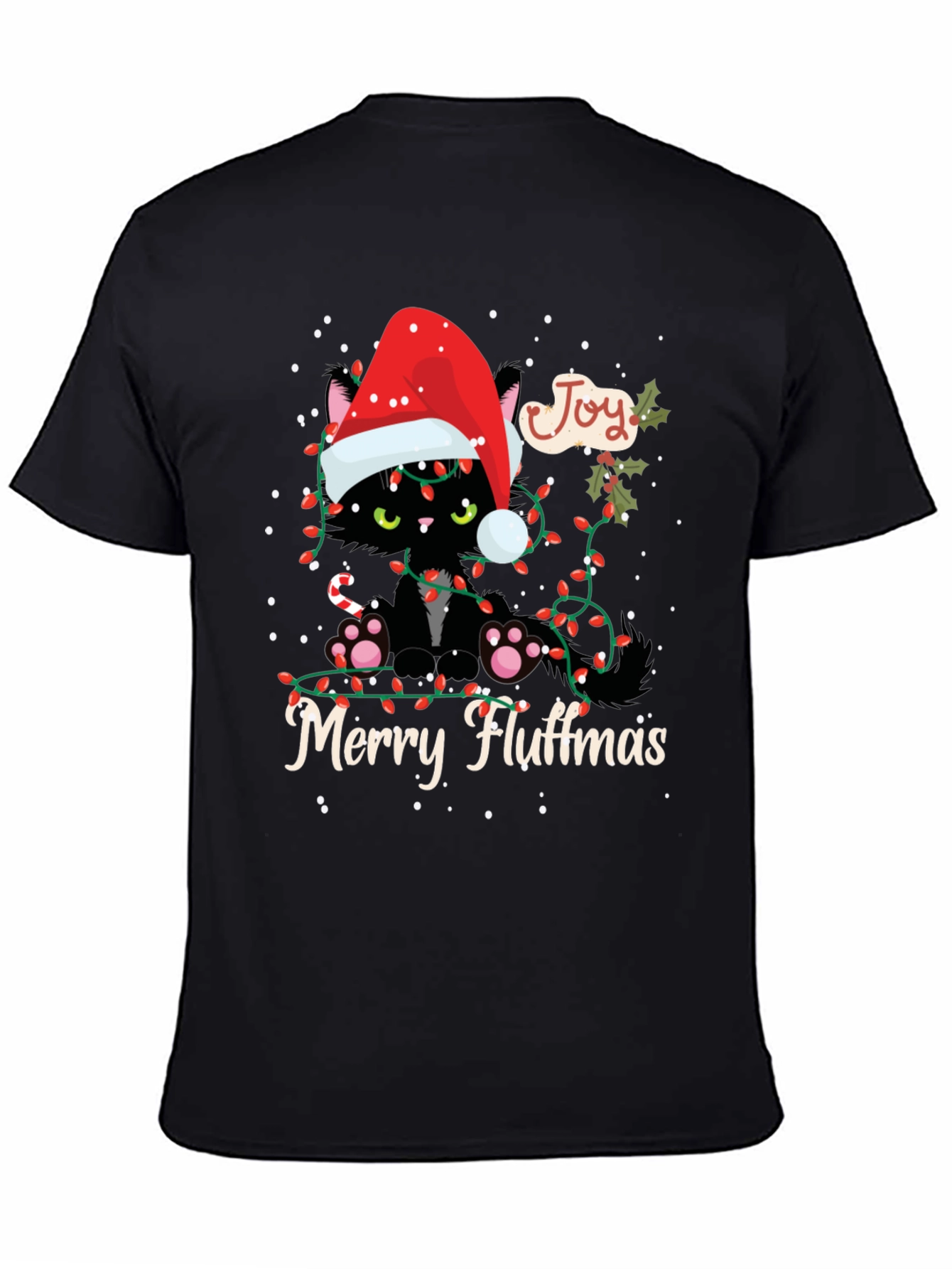 Merry Fluffmas Black Cat T-Shirt Holiday Gift