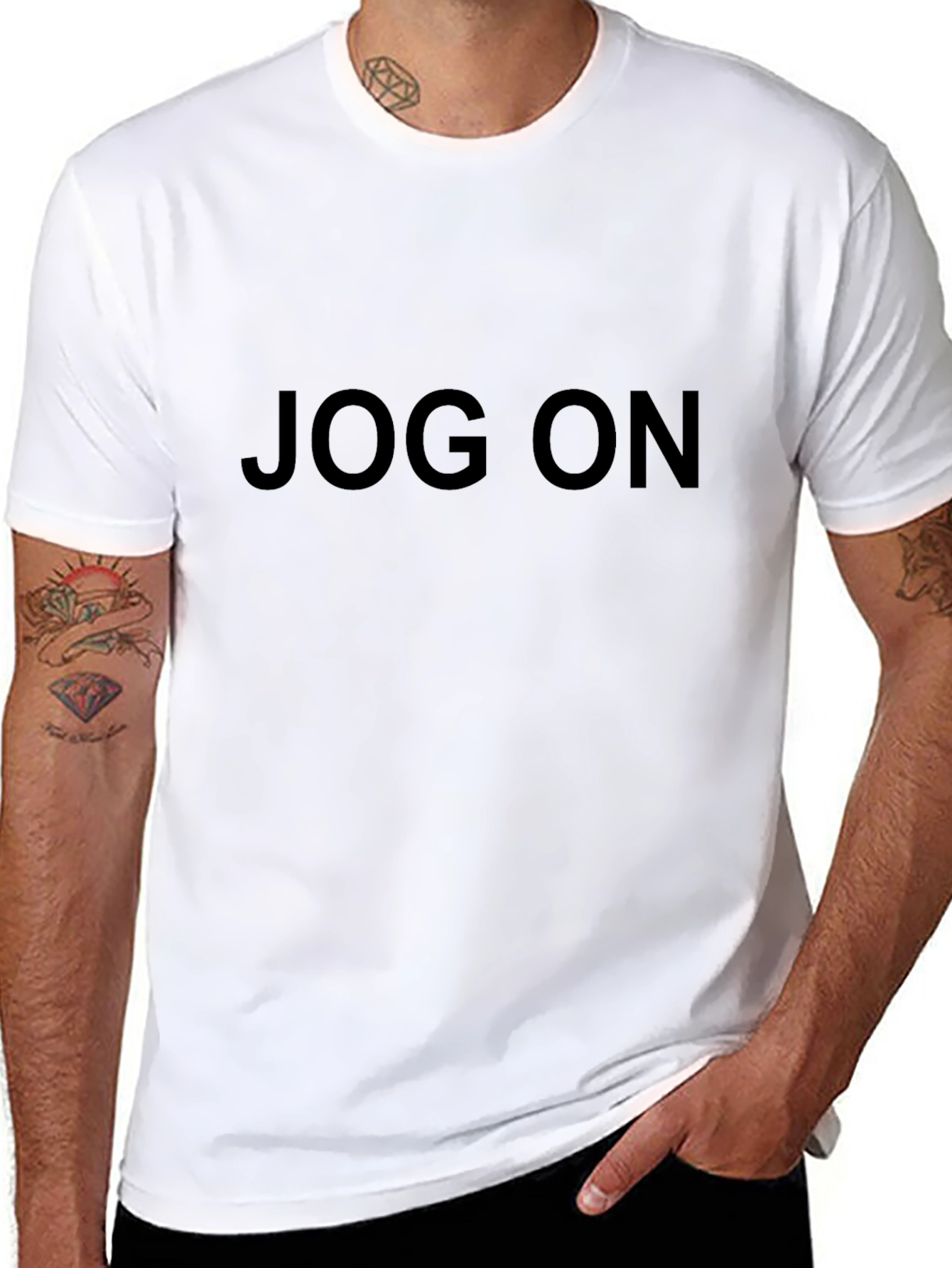 Jog On Black T-Shirt - Casual Style