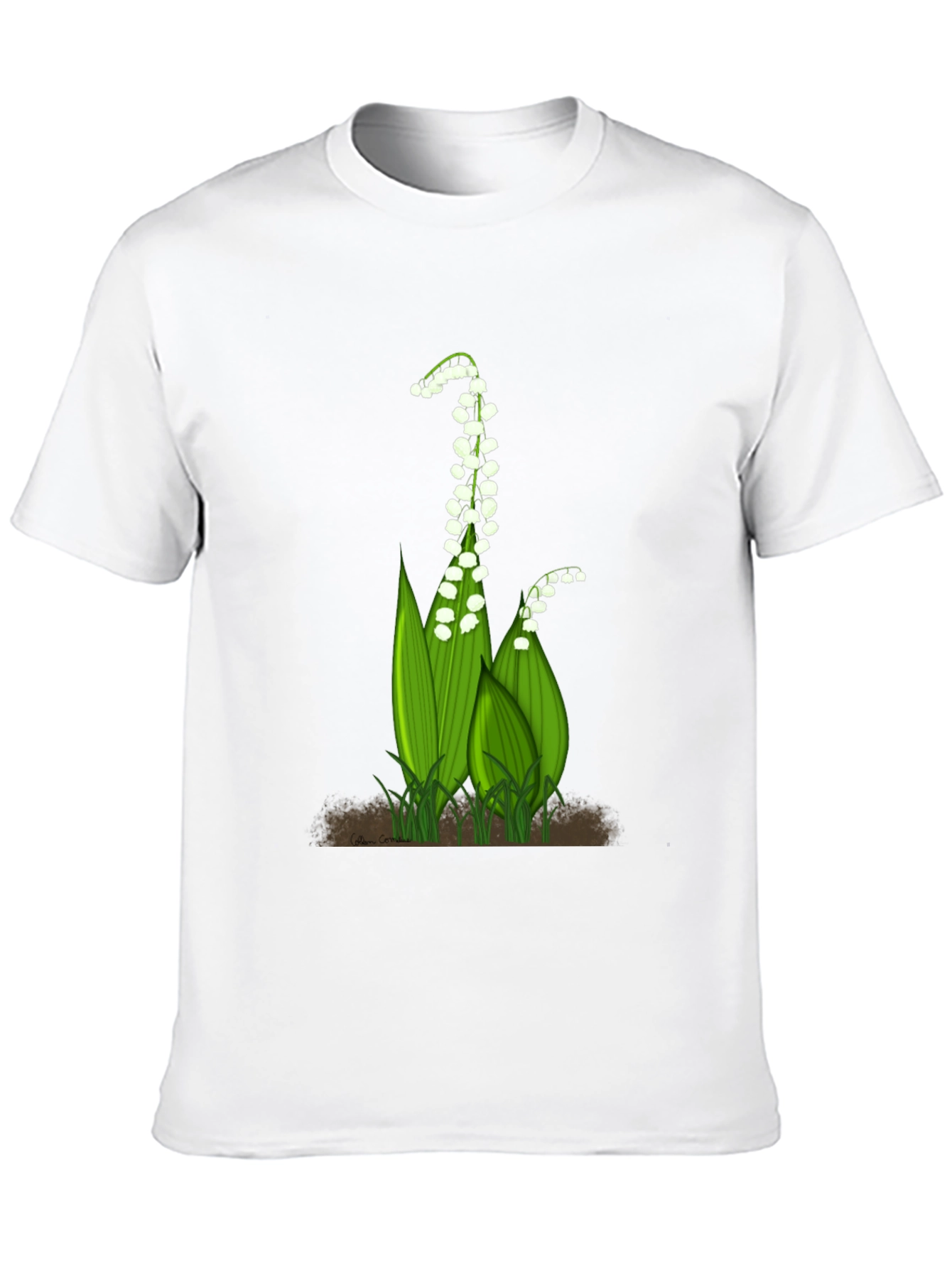 Lily of the Valley Graphic Tee - Black Cotton