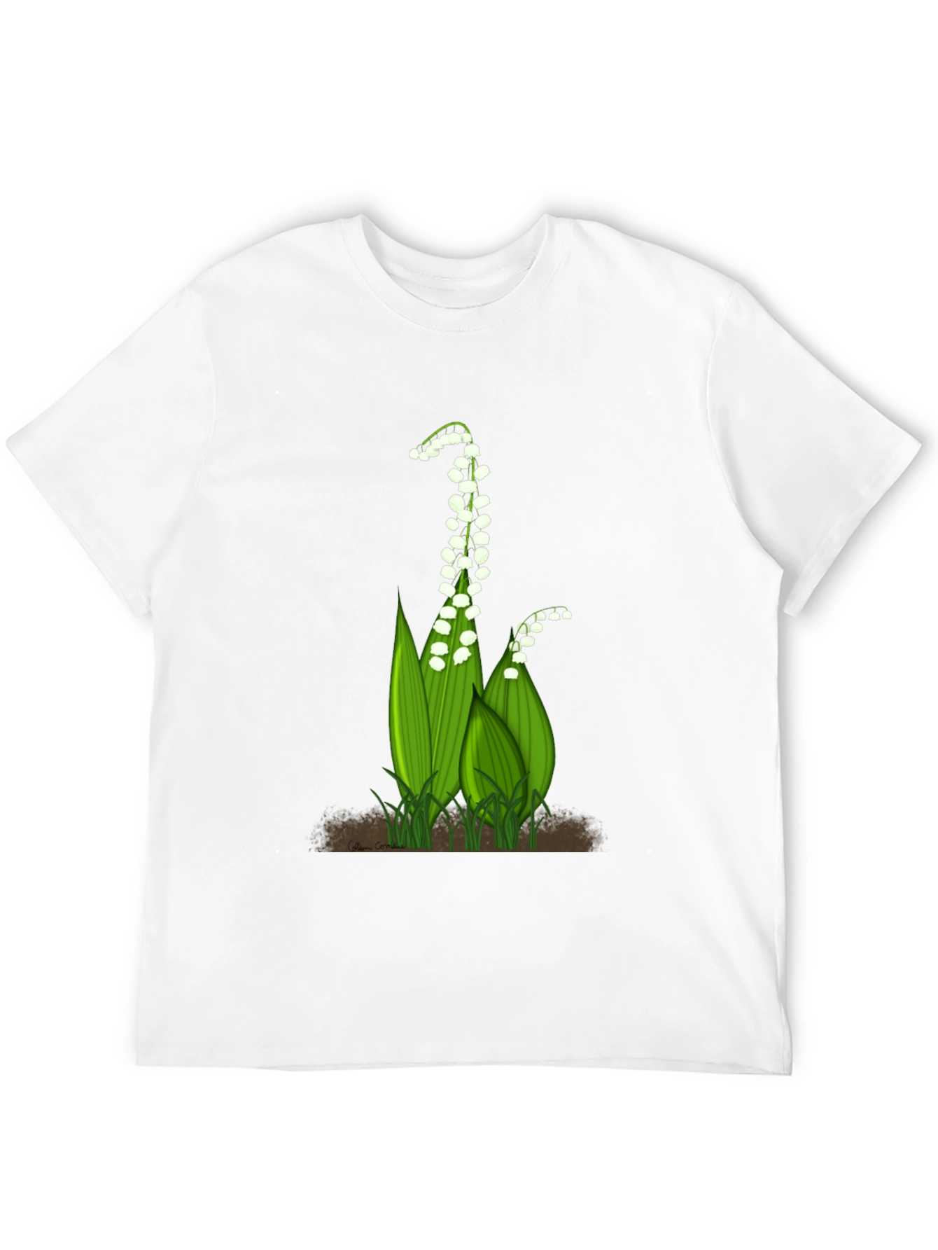 Lily of the Valley Graphic Tee - Black Cotton