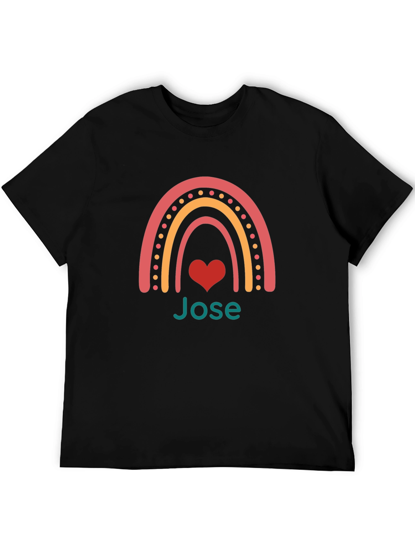 Personalized Rainbow Heart T-Shirt - Jose