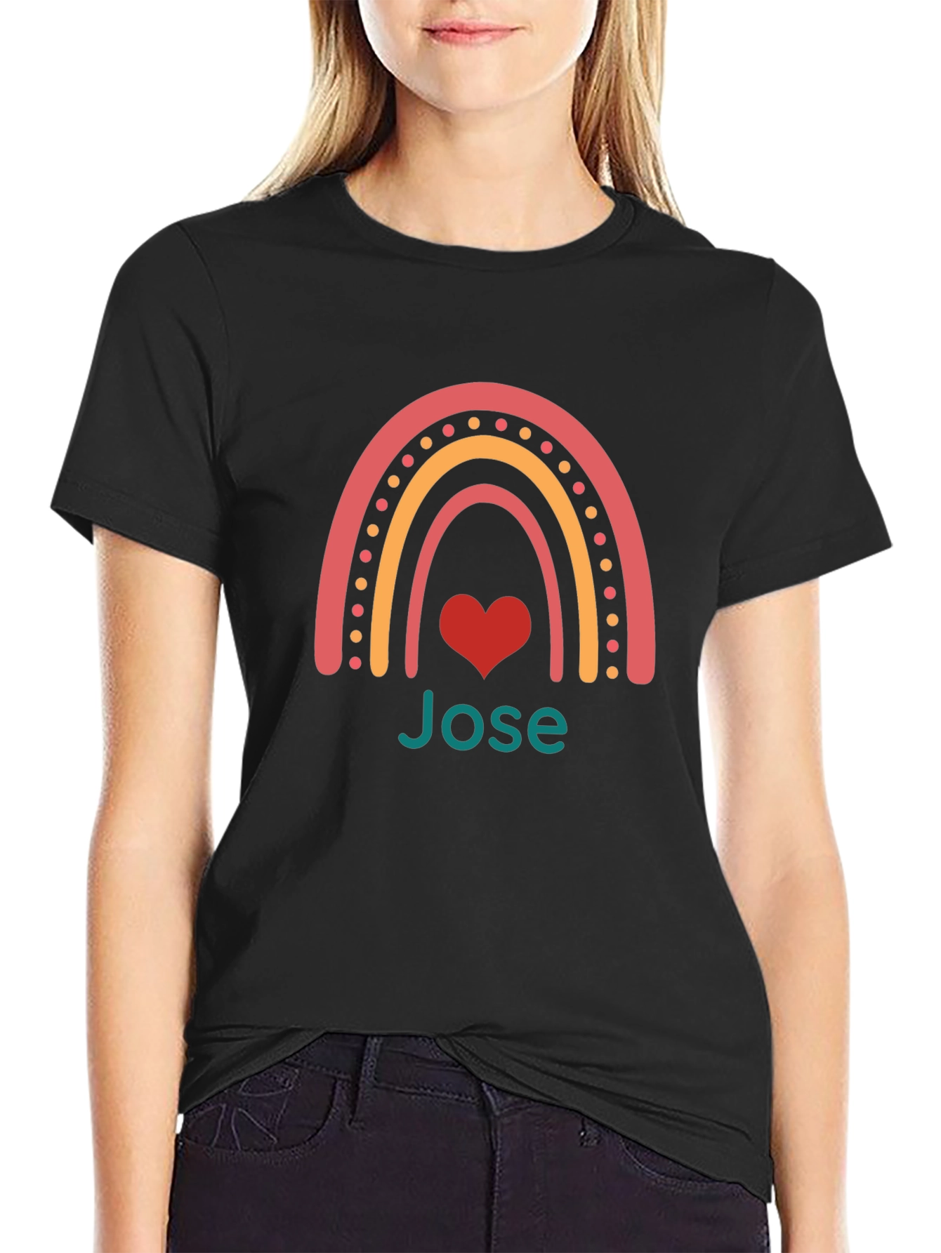 Personalized Rainbow Heart T-Shirt - Jose