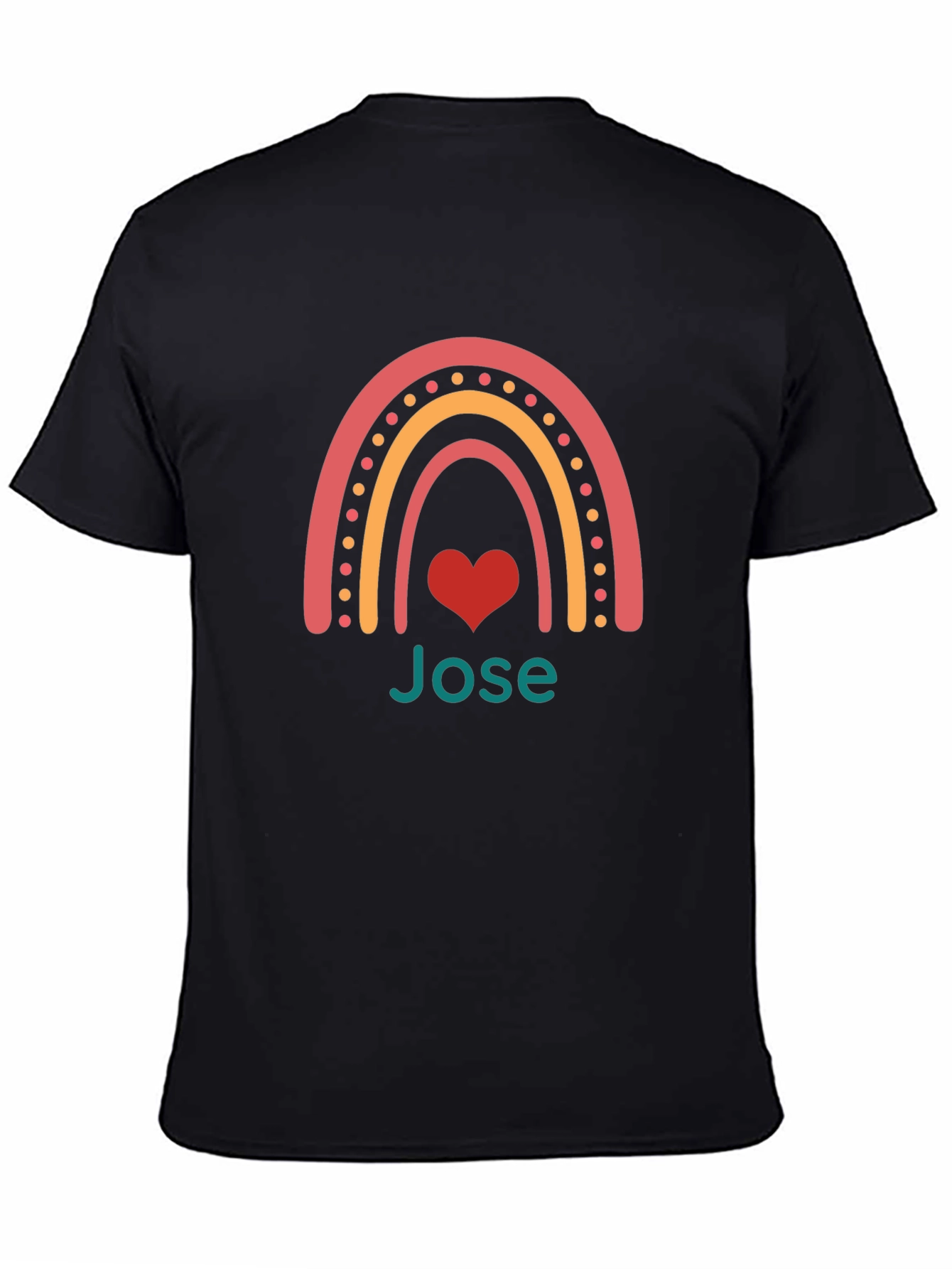 Personalized Rainbow Heart T-Shirt - Jose