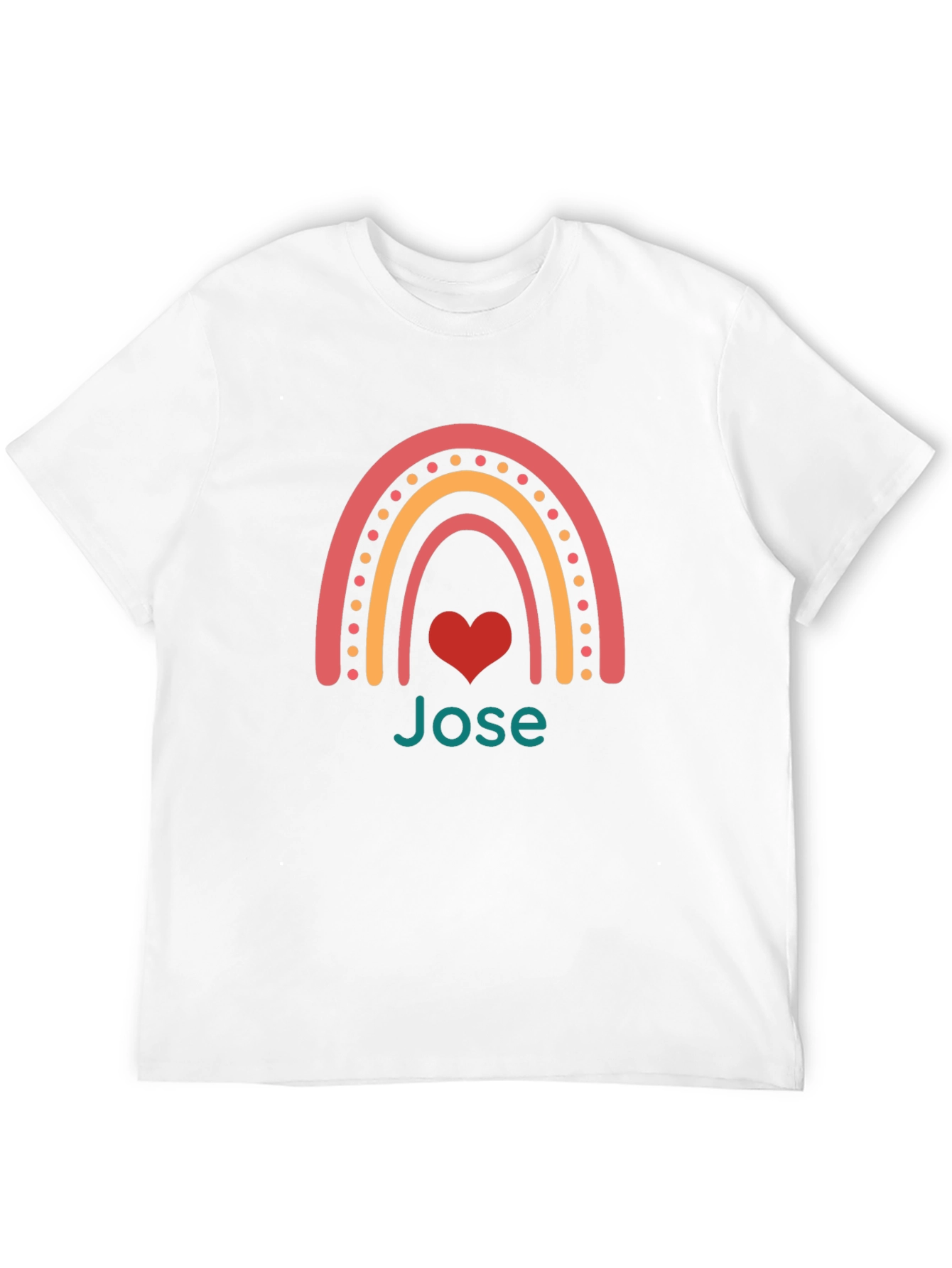 Personalized Rainbow Heart T-Shirt - Jose
