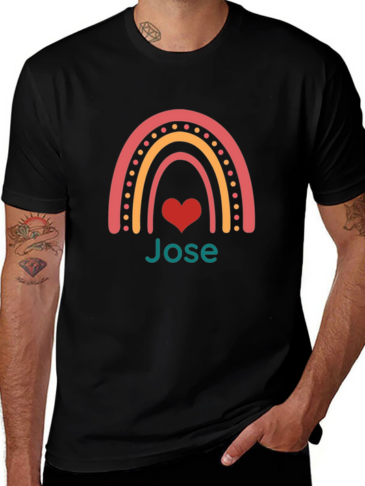 Personalized Rainbow Heart T-Shirt - Jose
