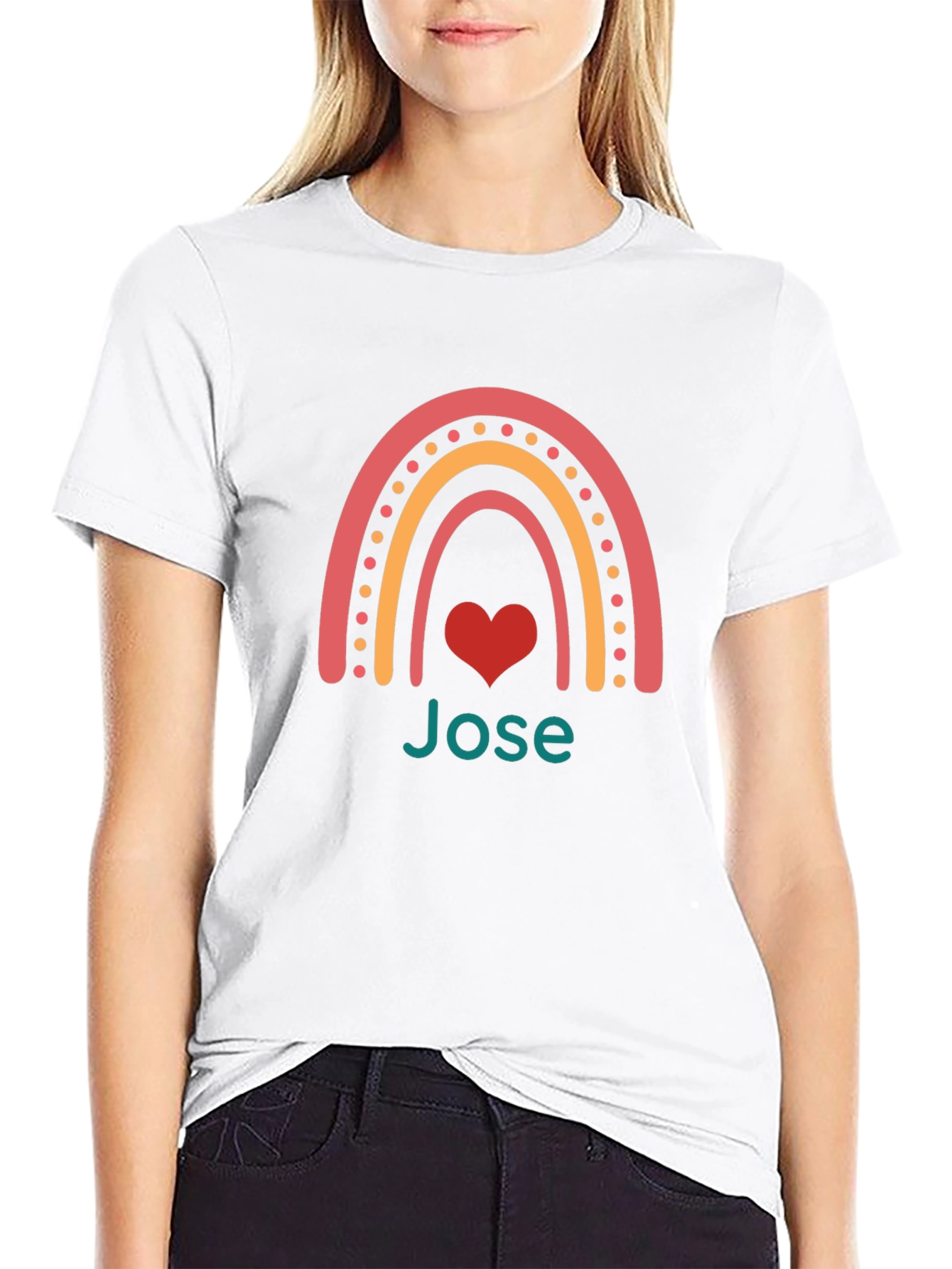 Personalized Rainbow Heart T-Shirt - Jose
