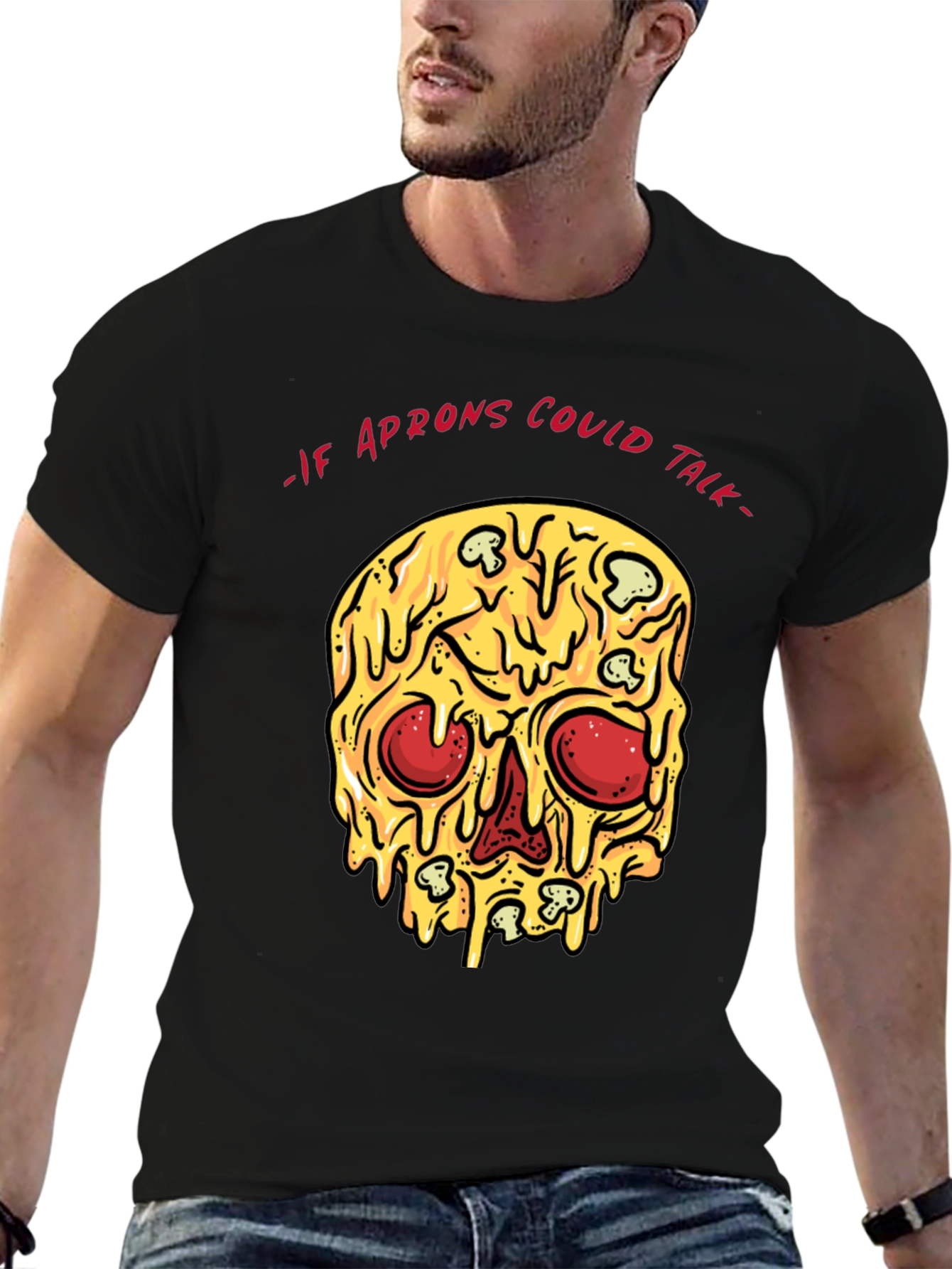 Pizza Skull T-Shirt - If Aprons Could Talk