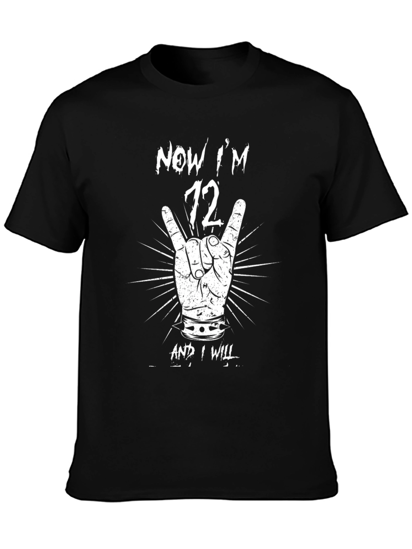 Now Im 72 T-Shirt Rock On Hand Sign