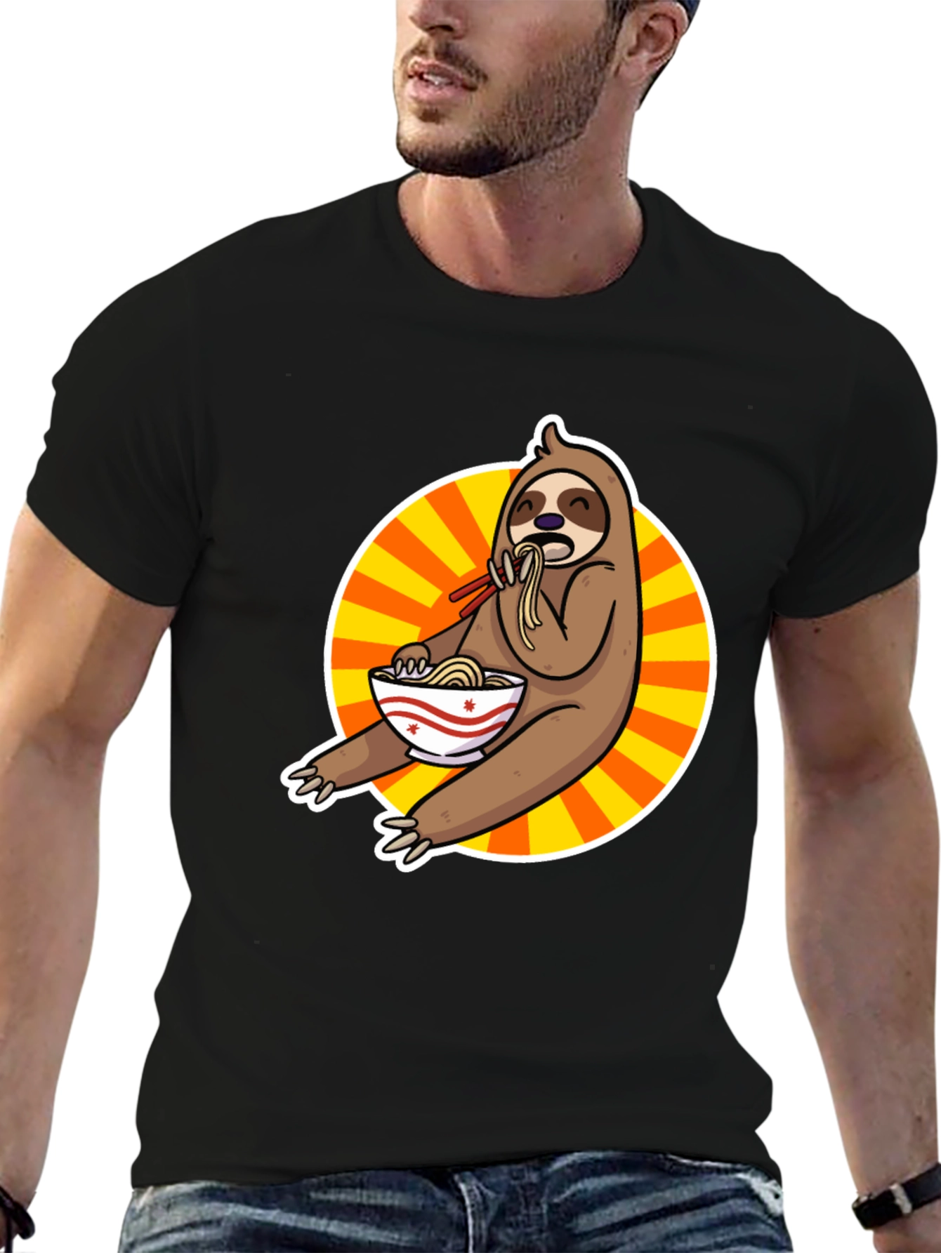 Sloth Ramen T-Shirt - Funny Cartoon Design