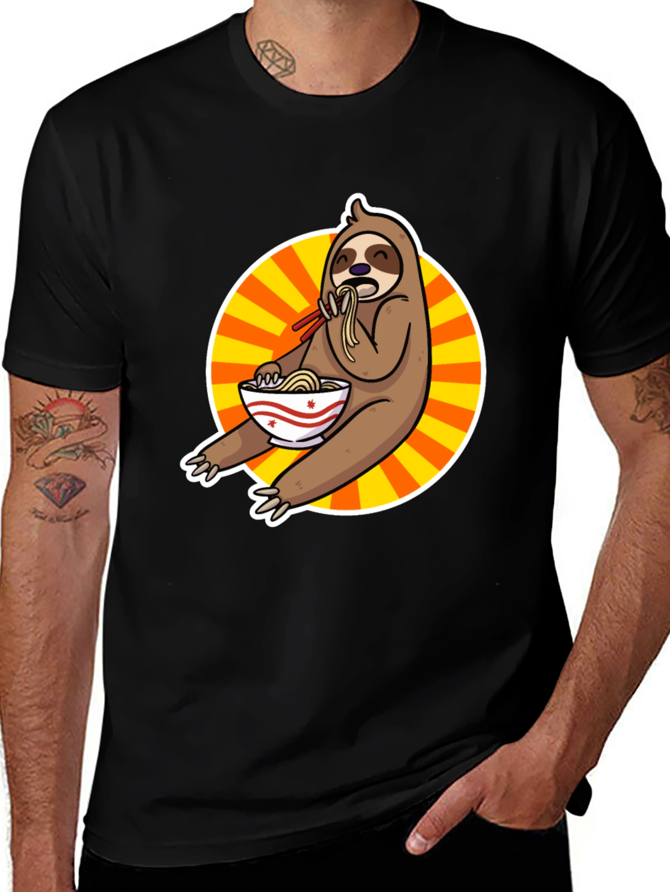Sloth Ramen T-Shirt - Funny Cartoon Design