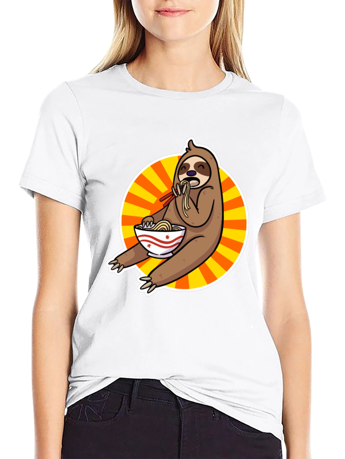 Sloth Ramen T-Shirt - Funny Cartoon Design