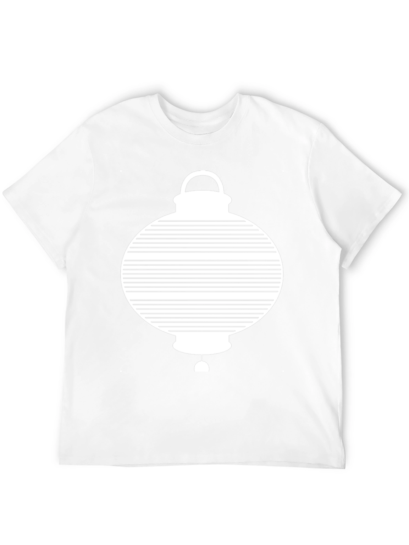 Modern Graphic Lantern Print Black T-Shirt